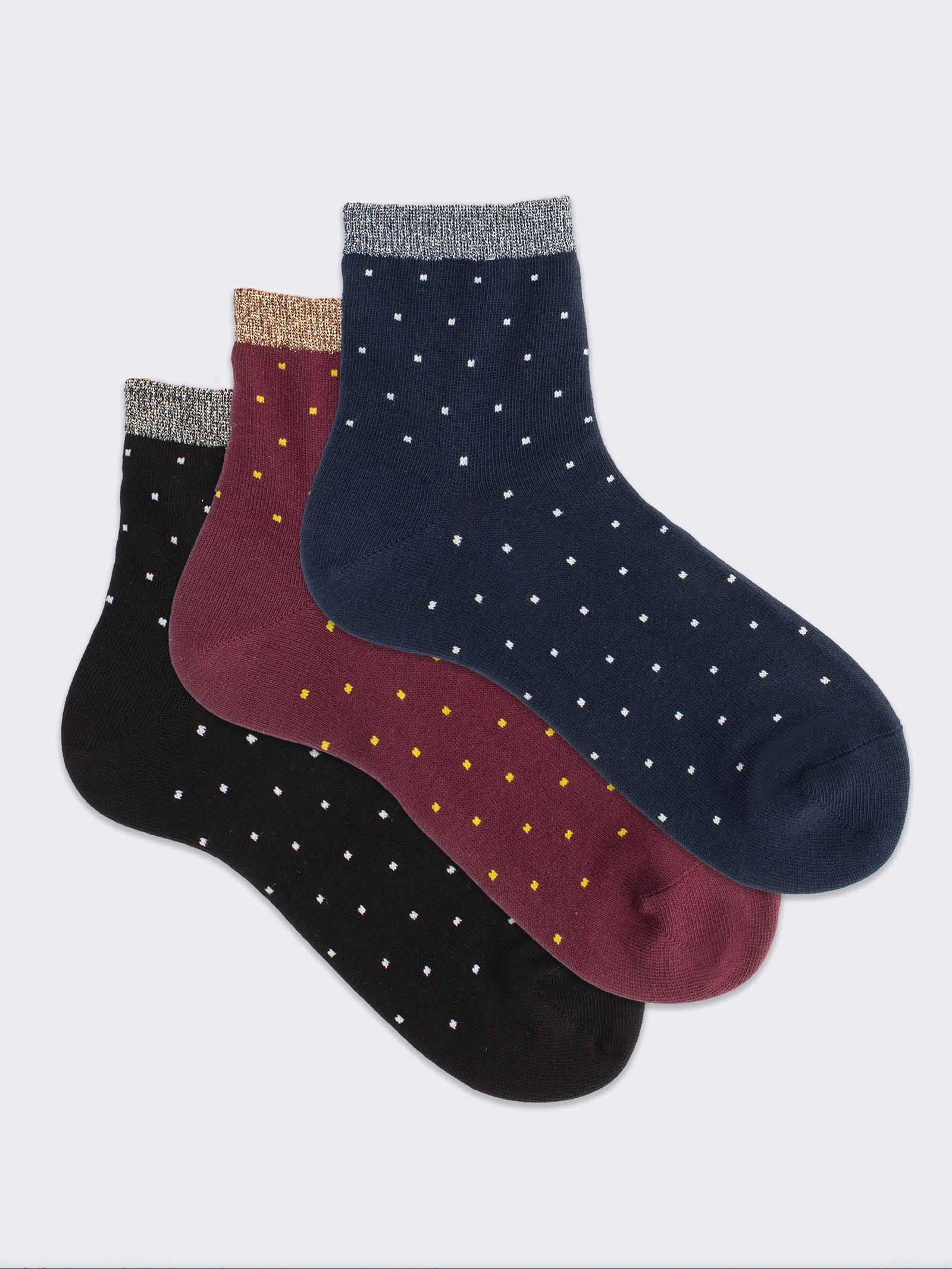 Calze Corte Donna a Pois in Caldo Cotone - Eleganti e Confortevoli - Image 1