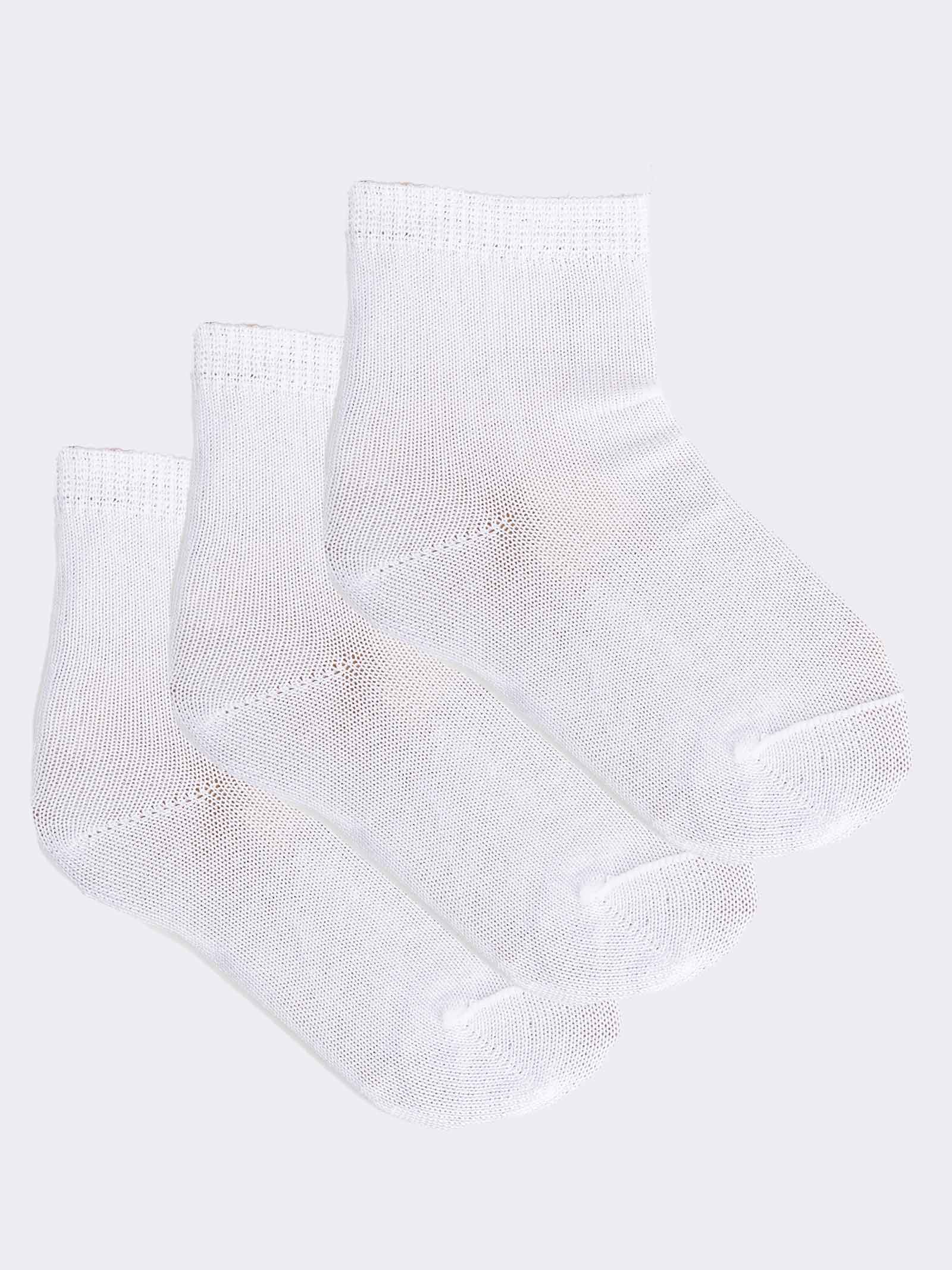 3 Paia Calzini Corti Neonato Tinta Unita -  Made in Italy - Fresco Cotone 0-2 Anni - Image 1