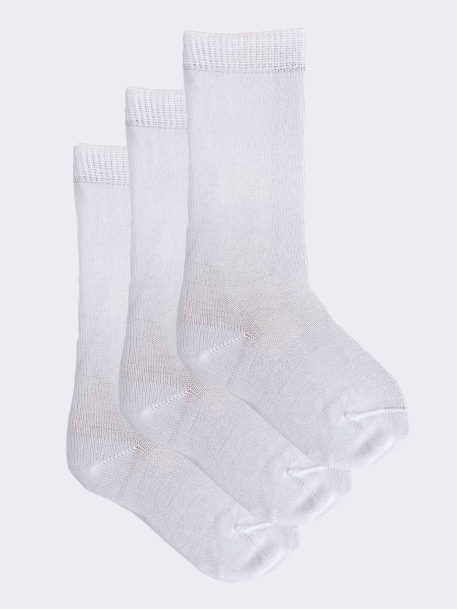 3 Paia Calze Lunghe Gambaletto Neonato 0-2 Anni, Tinta Unita, Fresco Cotone, Made in Italy - Image 1