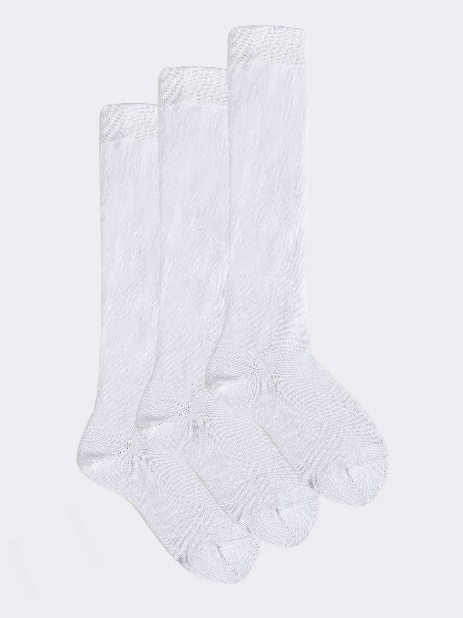 Tre paia calze lunghe classiche da bambino/a caldo cotone - Made in Italy - Image 1