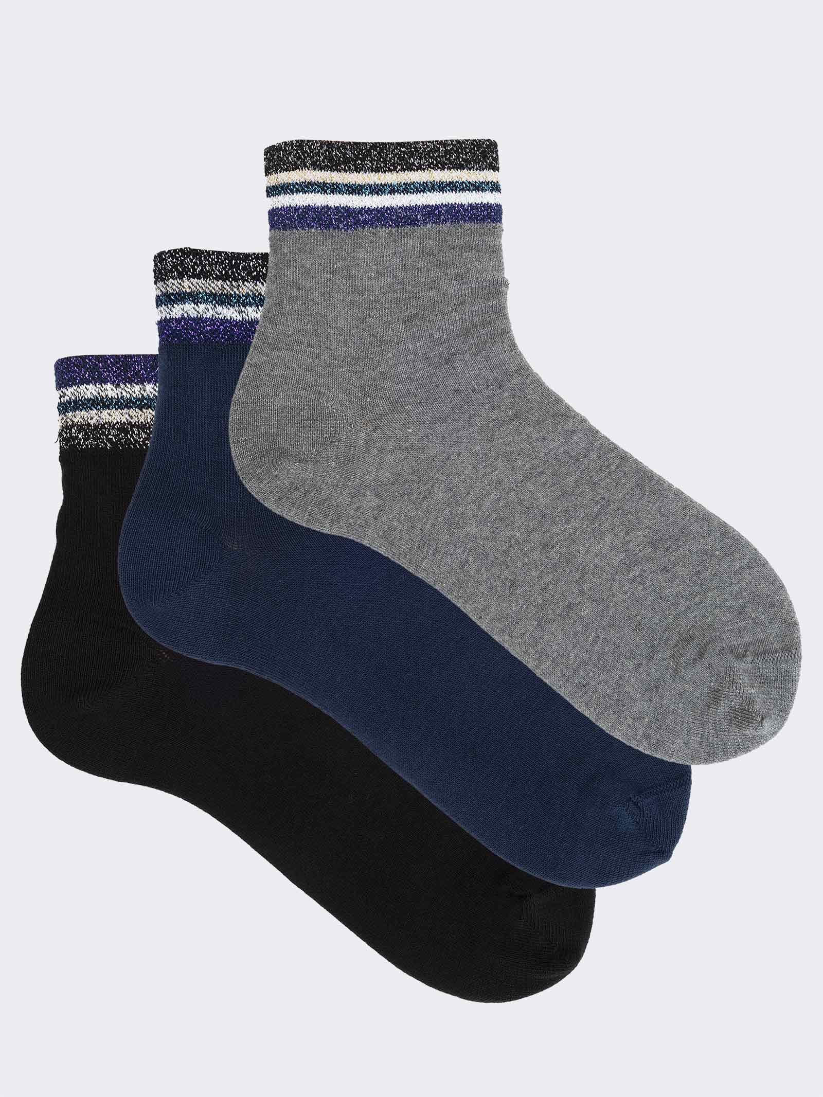 Calzini Donna Corti Fantasia in Caldo Cotone - Design Elegante e Comfort - Image 1