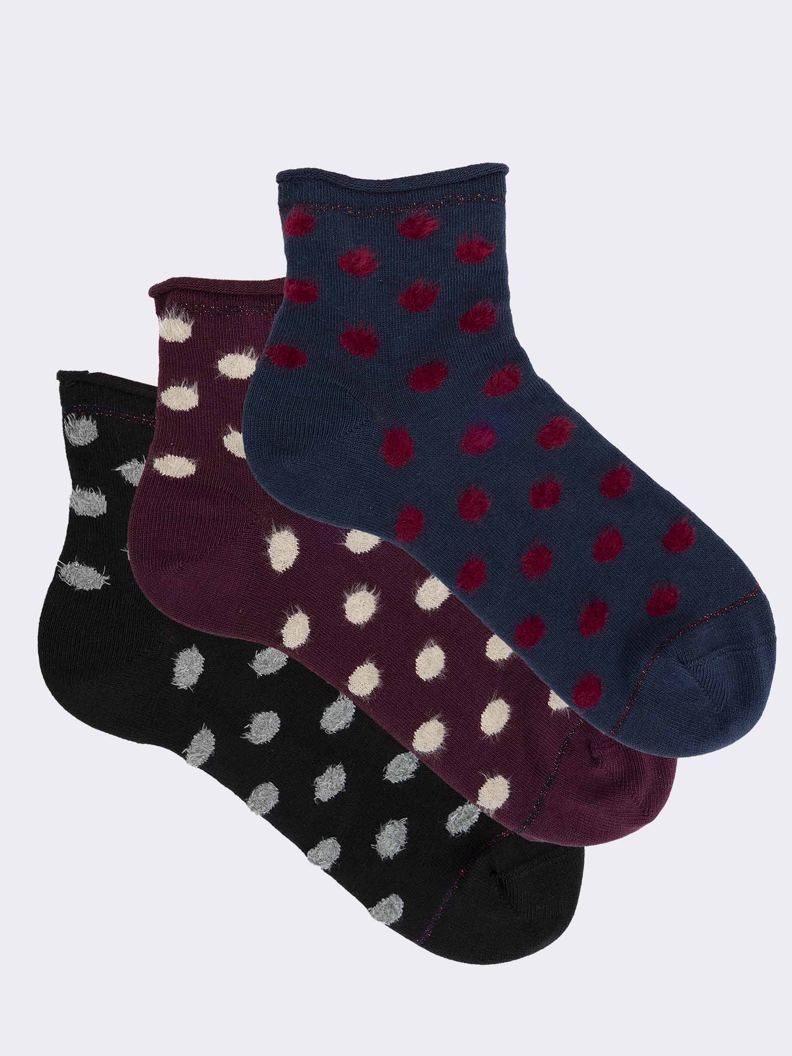 Calzini Donna Corti a Pois in Caldo Cotone - Image 1
