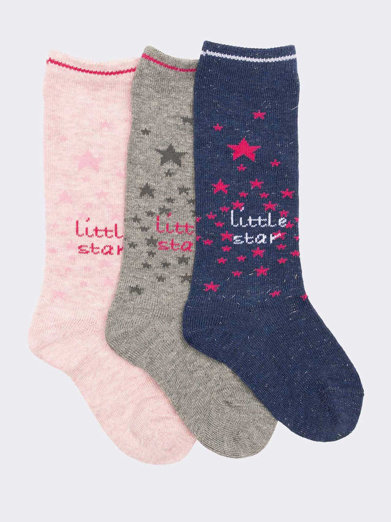 Calzini Lunghi Neonato con Fantasia Stelle - Morbido Cotone Invernale - Image 1