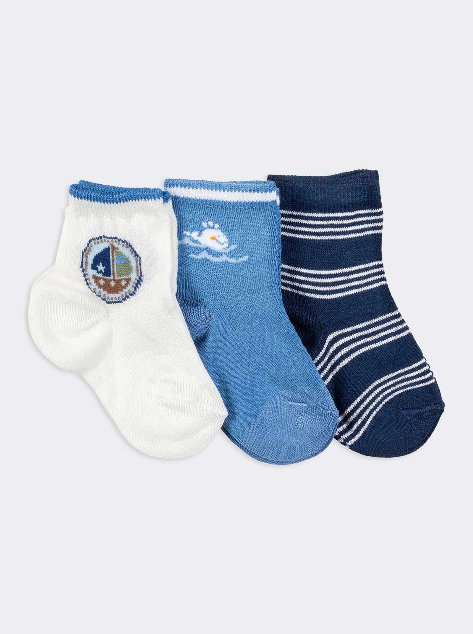 Calzini Estivi per Neonato con Motivi Nautici - set Cotone Traspirante - Image 1