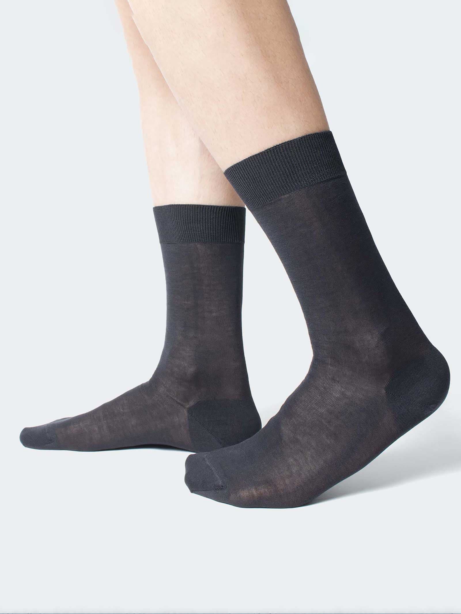 Calze corte 100% Filo di Scozia lisce - 6 Paia
