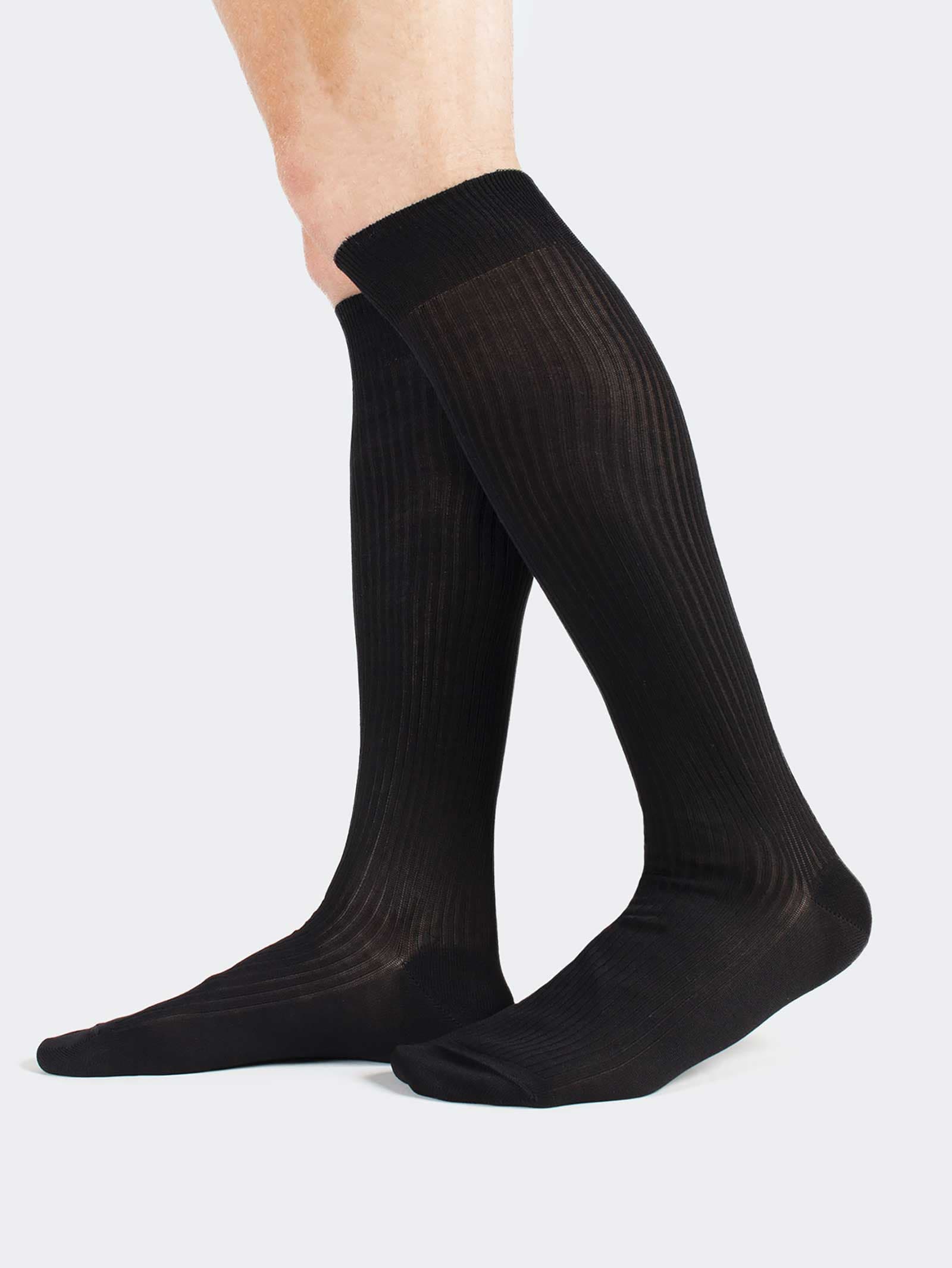 Calze lunghe costa larga in cotone Filo di Scozia elasticizzato – Made in Italy - Image 1