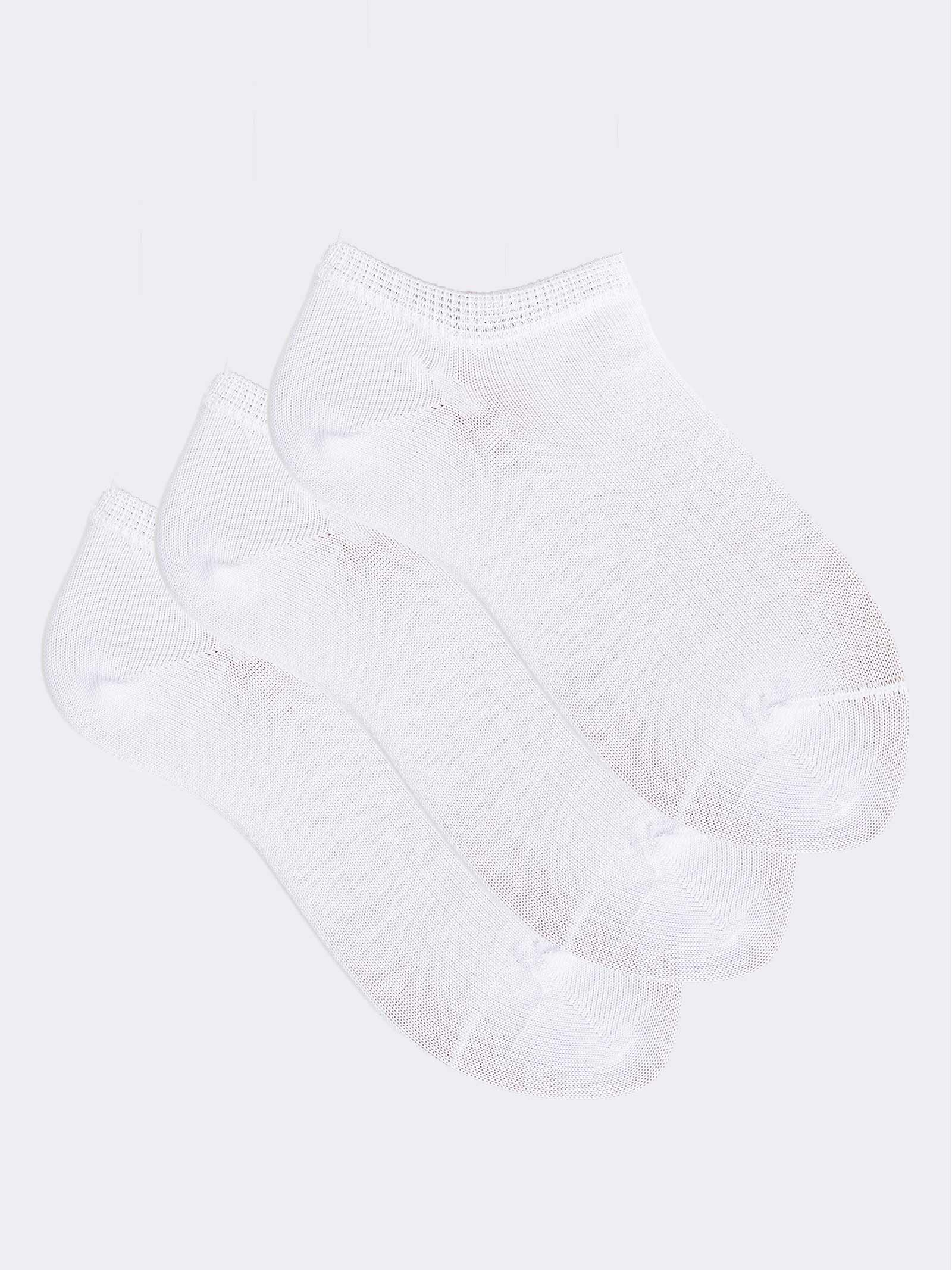 3 Paia Calzini Corti Fantasmini Bambino/a in Fresco Cotone Tinta Unita - Image 1