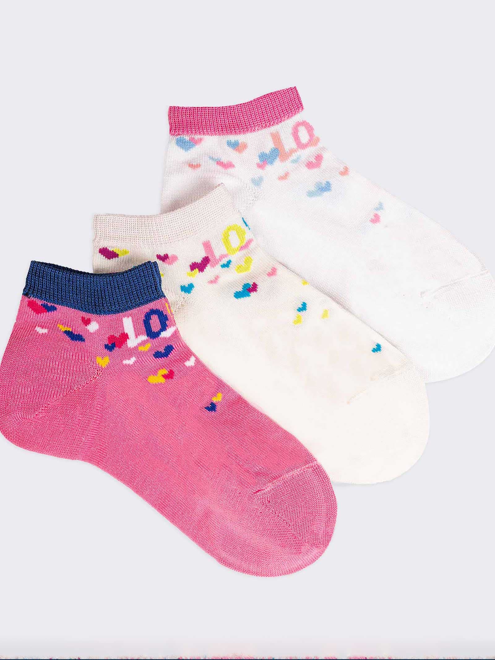 Calzini Bambina Pariscarpa con Fantasie Cuori - Cotone Fresco - Image 1