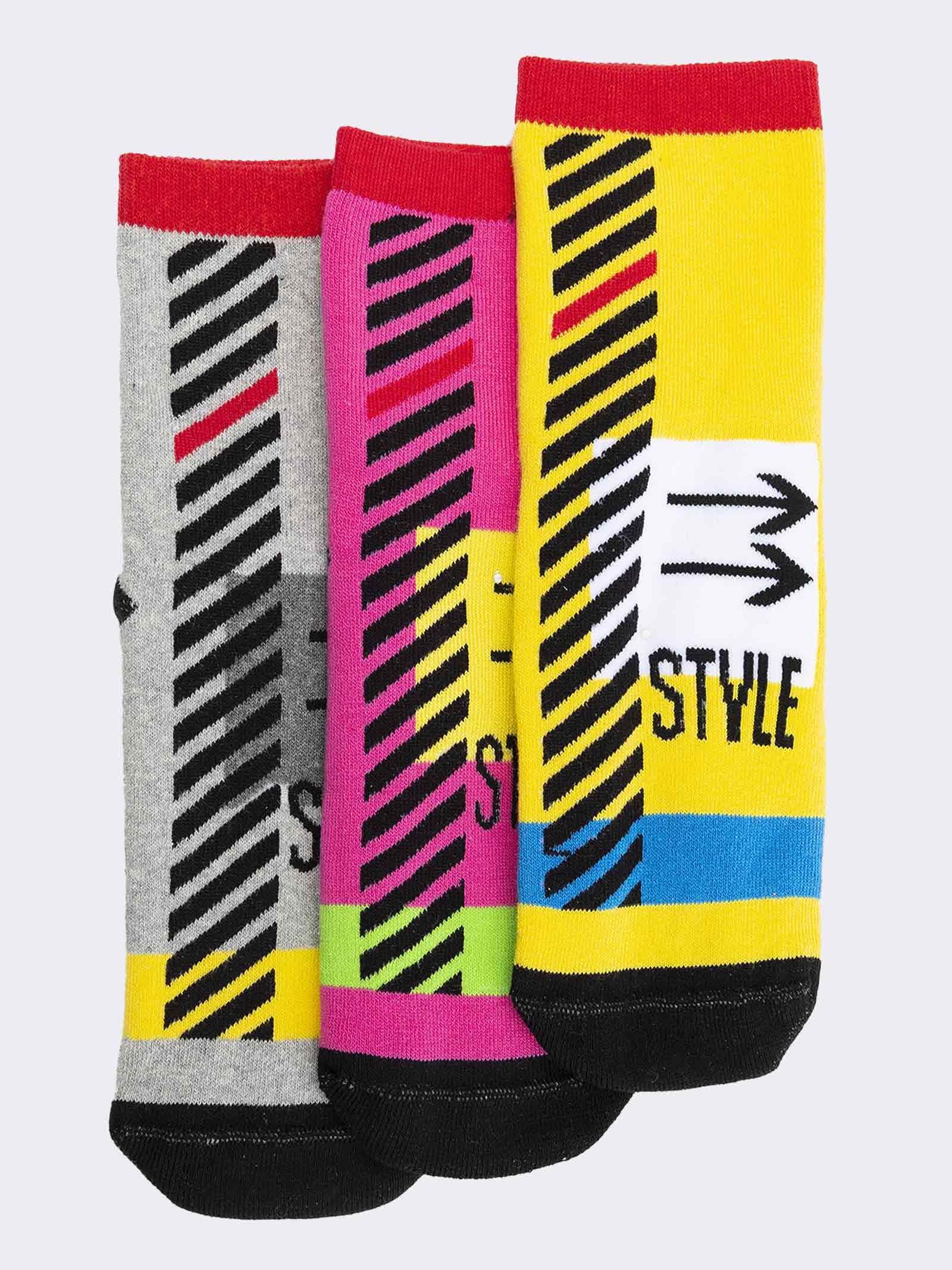 Calzini Antiscivolo per Bambini con Design Geometrico - Caldo Cotone - Image 1