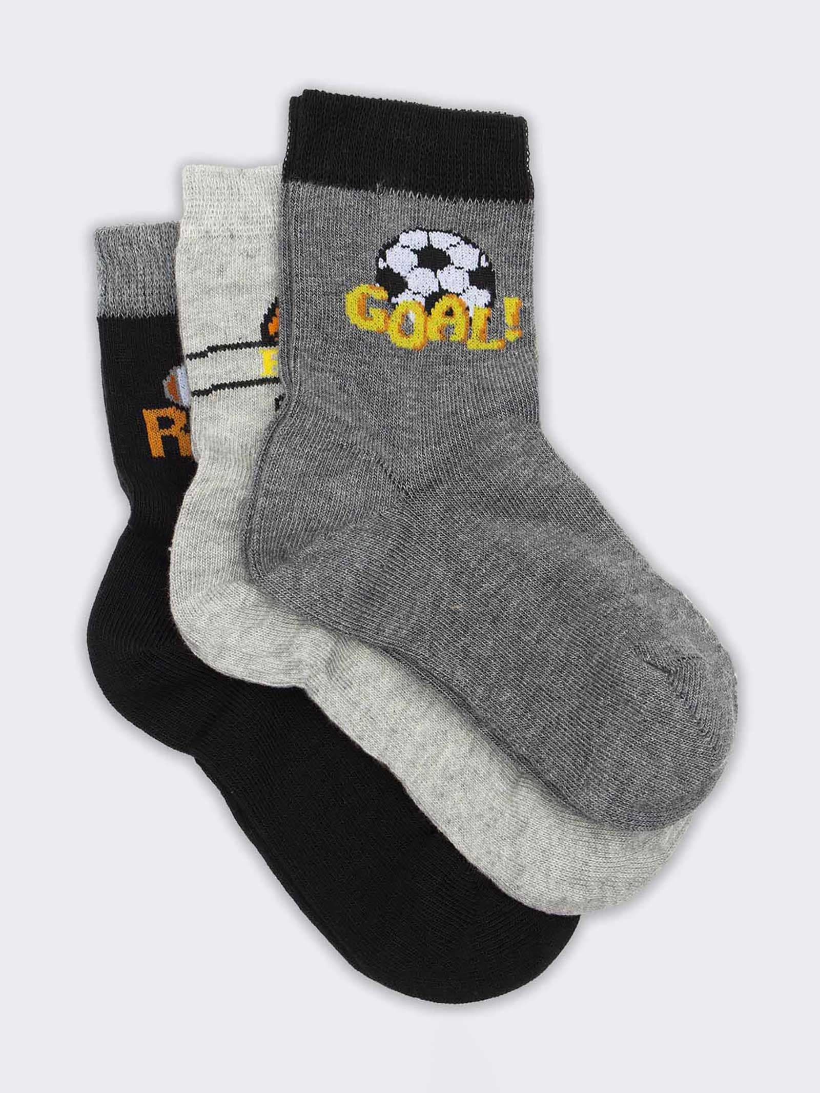 Calzini Sportivi per Bambini con Motivi Calcistici - Calzini Corti in Cotone - Image 1