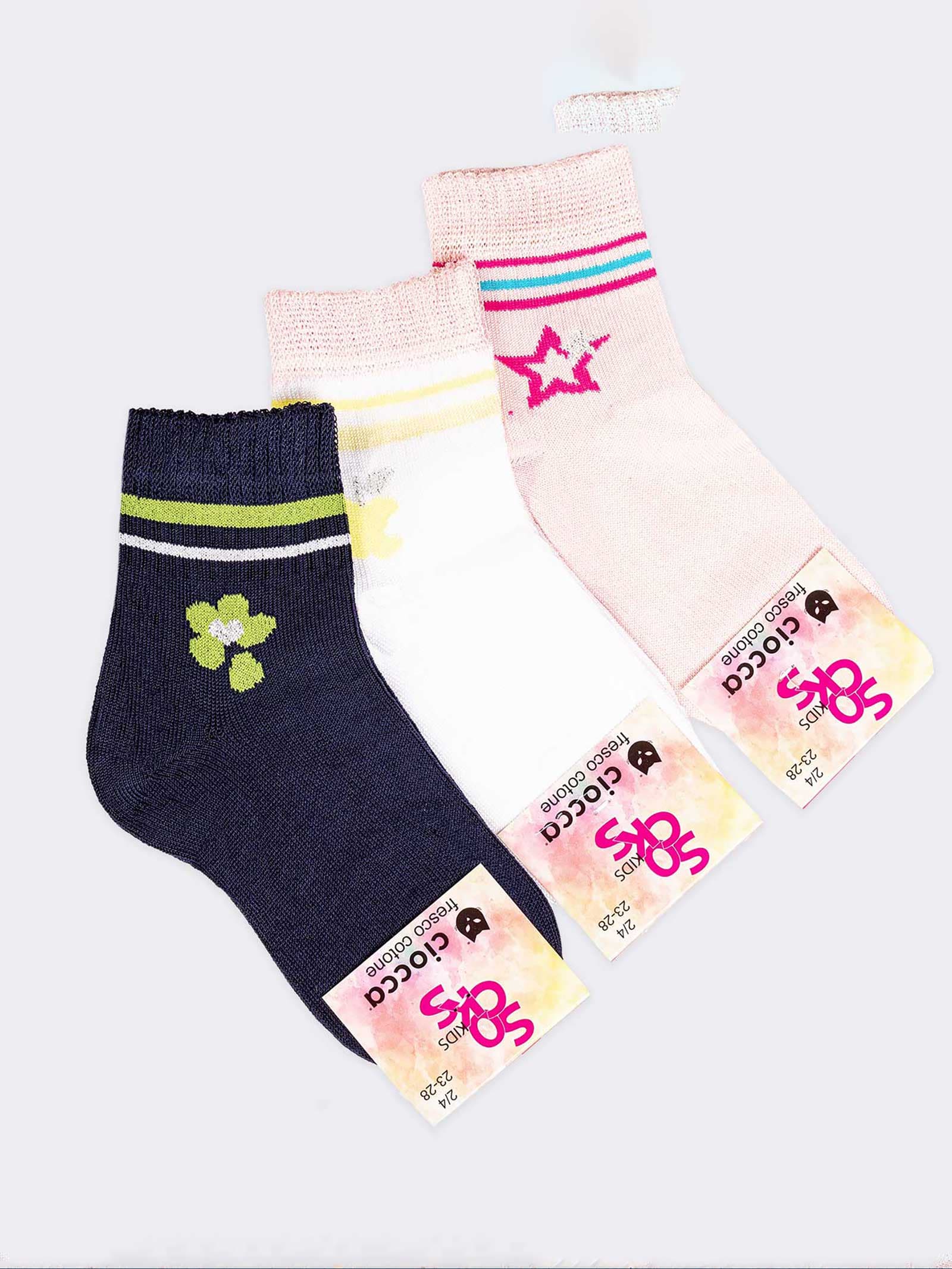 Calzini Corti Fantasia Bambina in Fresco Cotone - Image 1