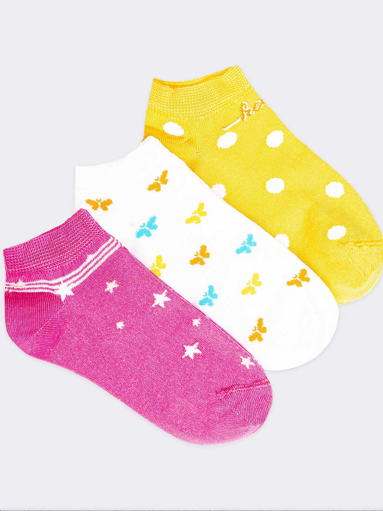 Calzini Corti Fantasia per Bambina in Fresco Cotone