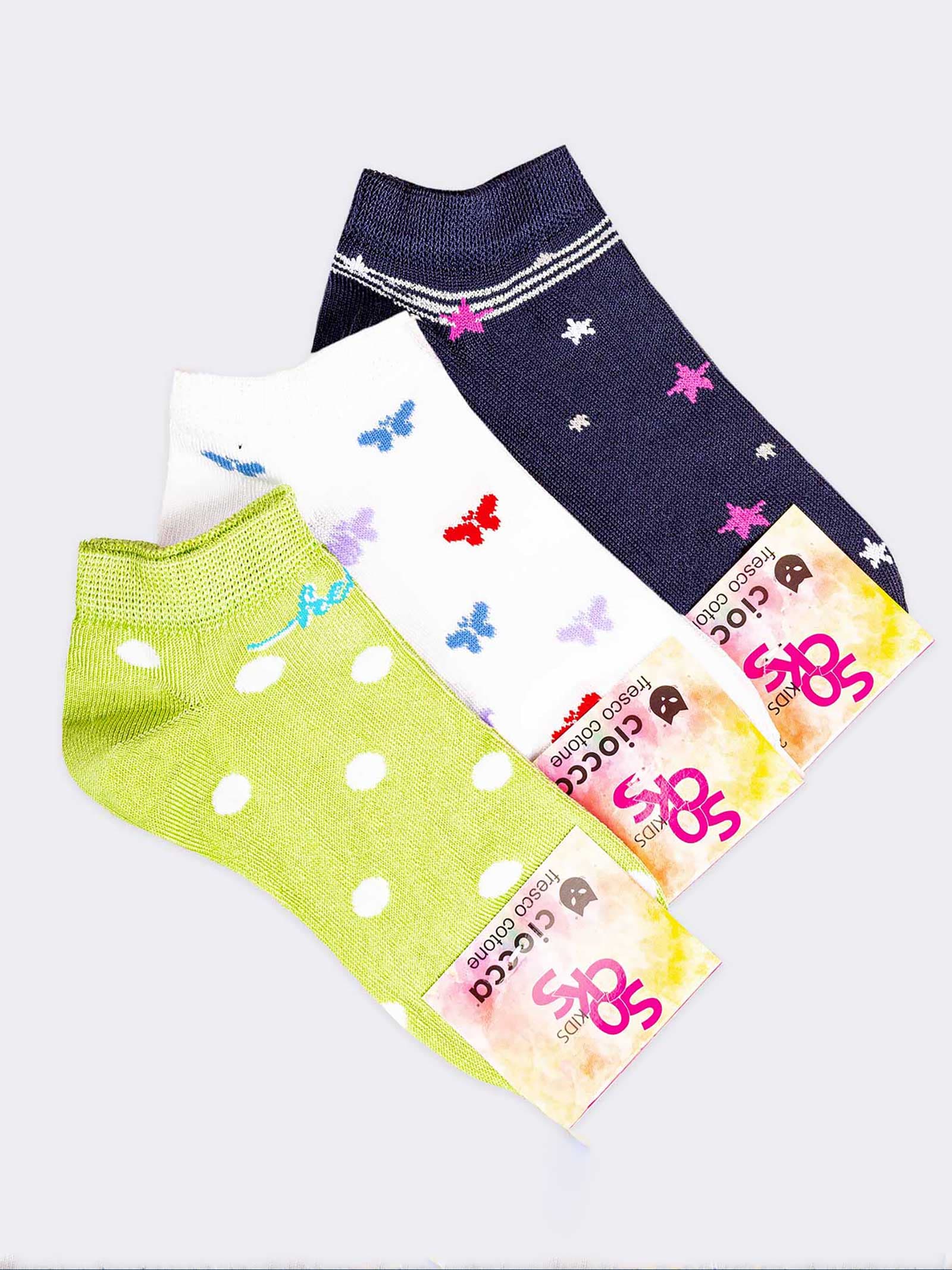 Calzini Corti Fantasia per Bambina in Fresco Cotone - Image 1