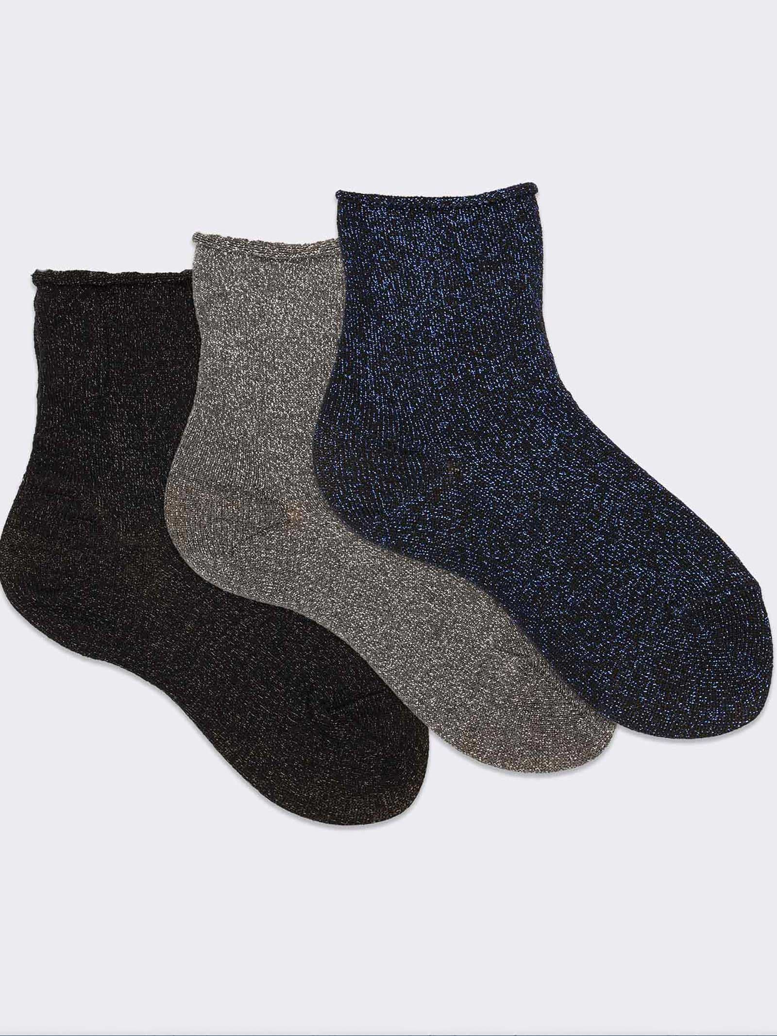 Calzini Corti Eleganti Bambina con Effetto Glitter Lurex - Image 1