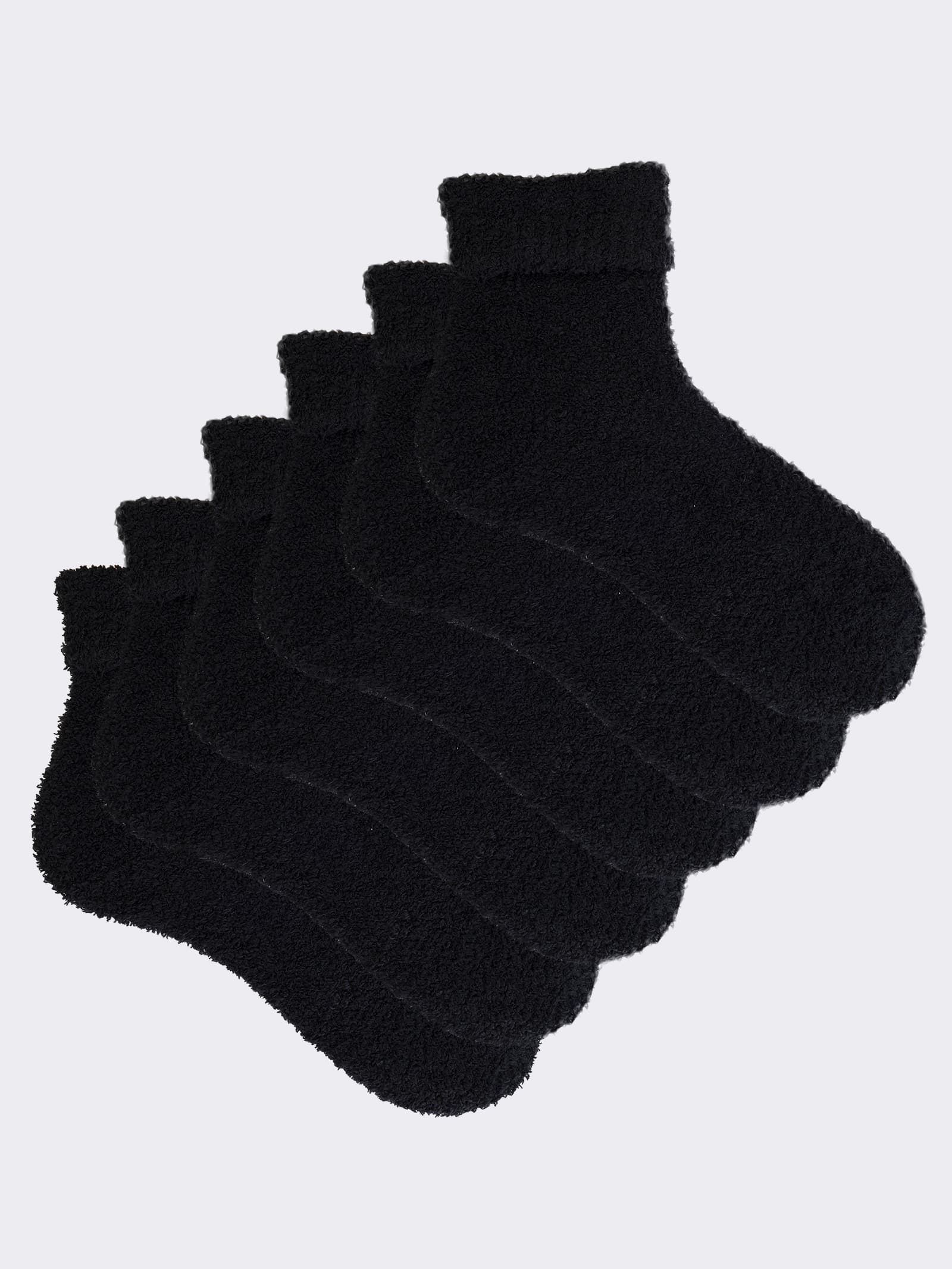 sei paia calze corte Donna in Ciniglia con risvolto - Morbide e Confortevoli - Image 1