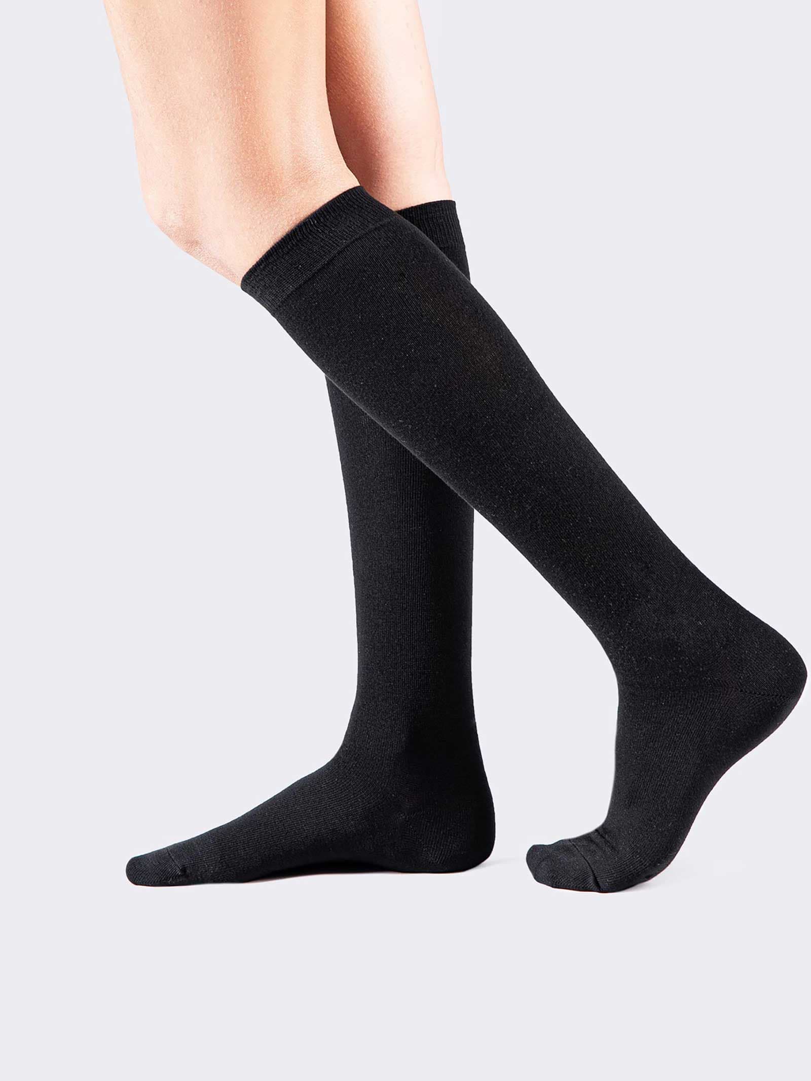 Calze Lunghe Donna in Caldo Cotone - Eleganti Calze al Ginocchio fullscreen 1