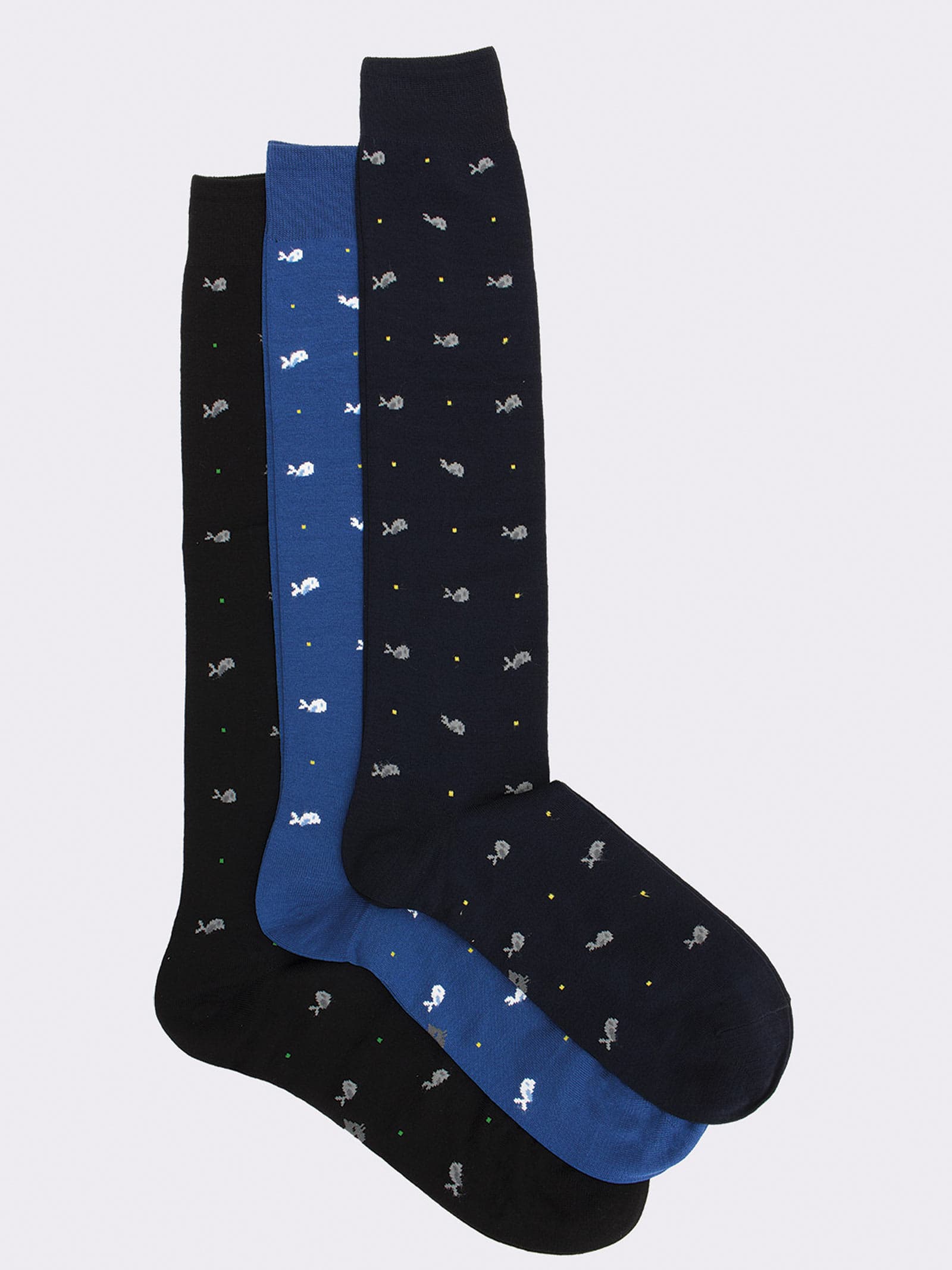 Calze Uomo Lunghe Fantasia in Fresco Cotone - Eleganti e Confortevoli - Image 1