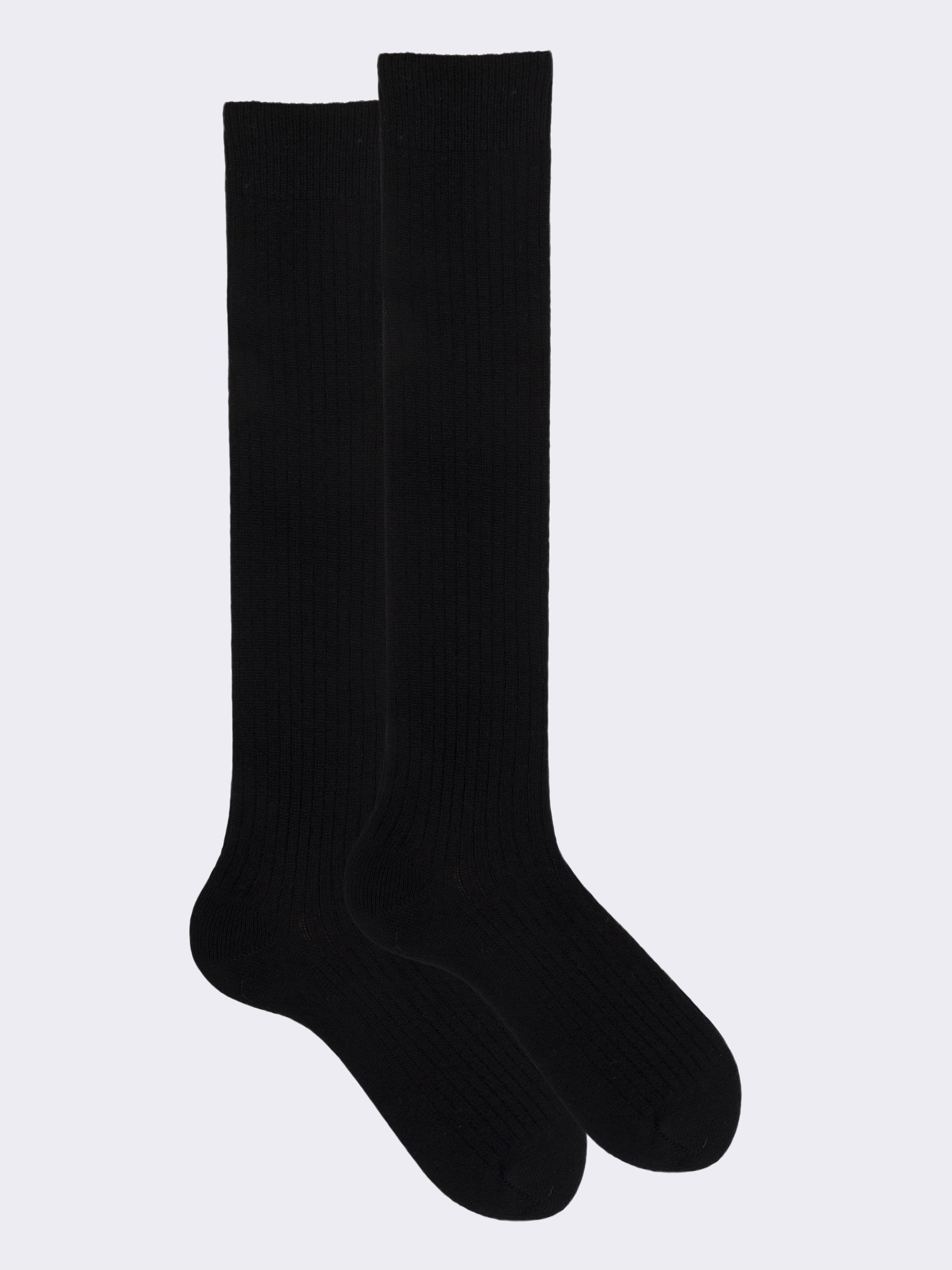 Calze Lunghe Uomo in Misto Cashmere e Lana a Coste - Made in Italy - Image 1