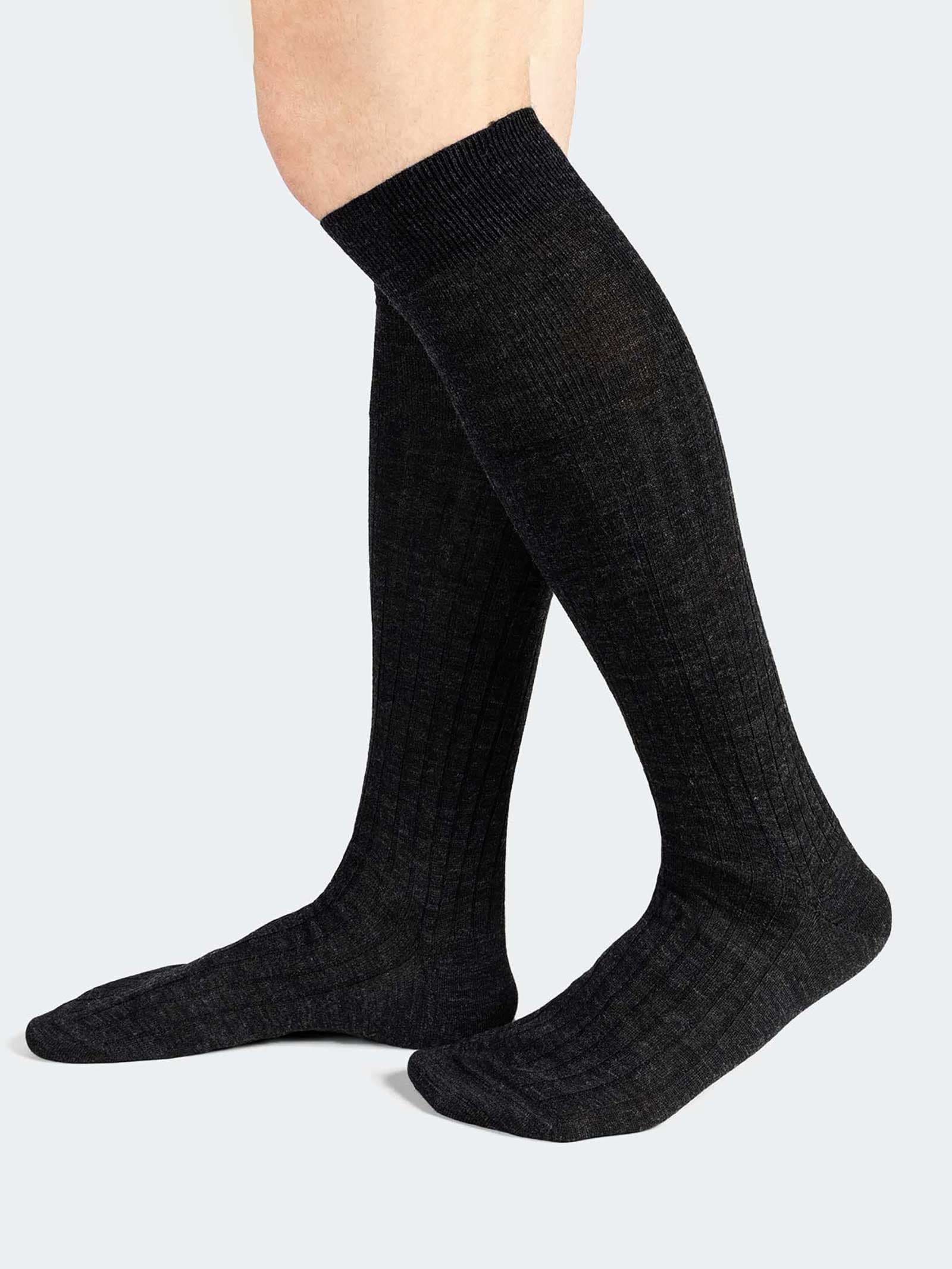 Calze lunghe costa larga in Lana merino - Made in Italy - Image 1