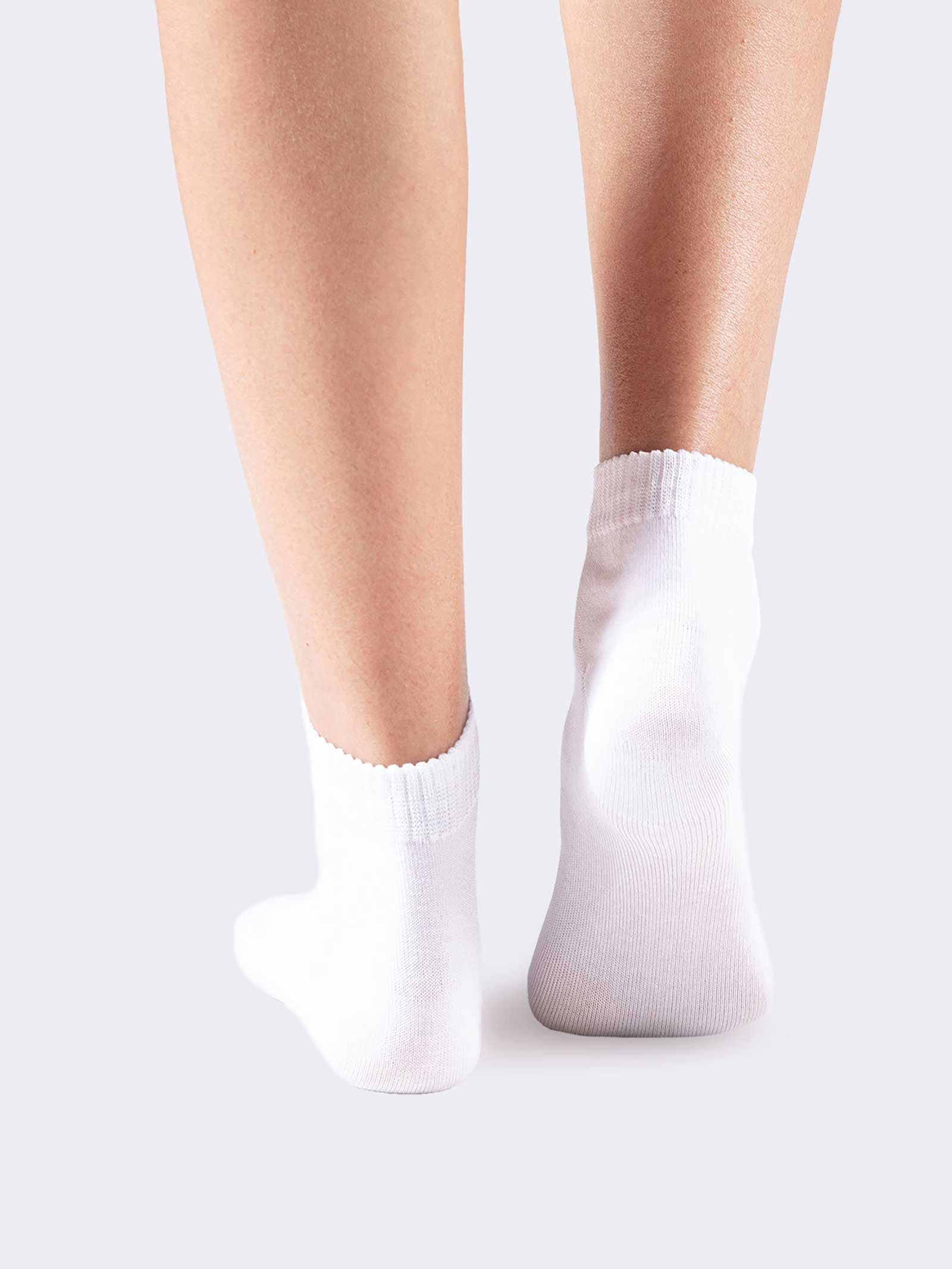 Calze corte donna in fresco cotone elasticizzato con polsino sportivo - Calzini Made in Italy - Image 3
