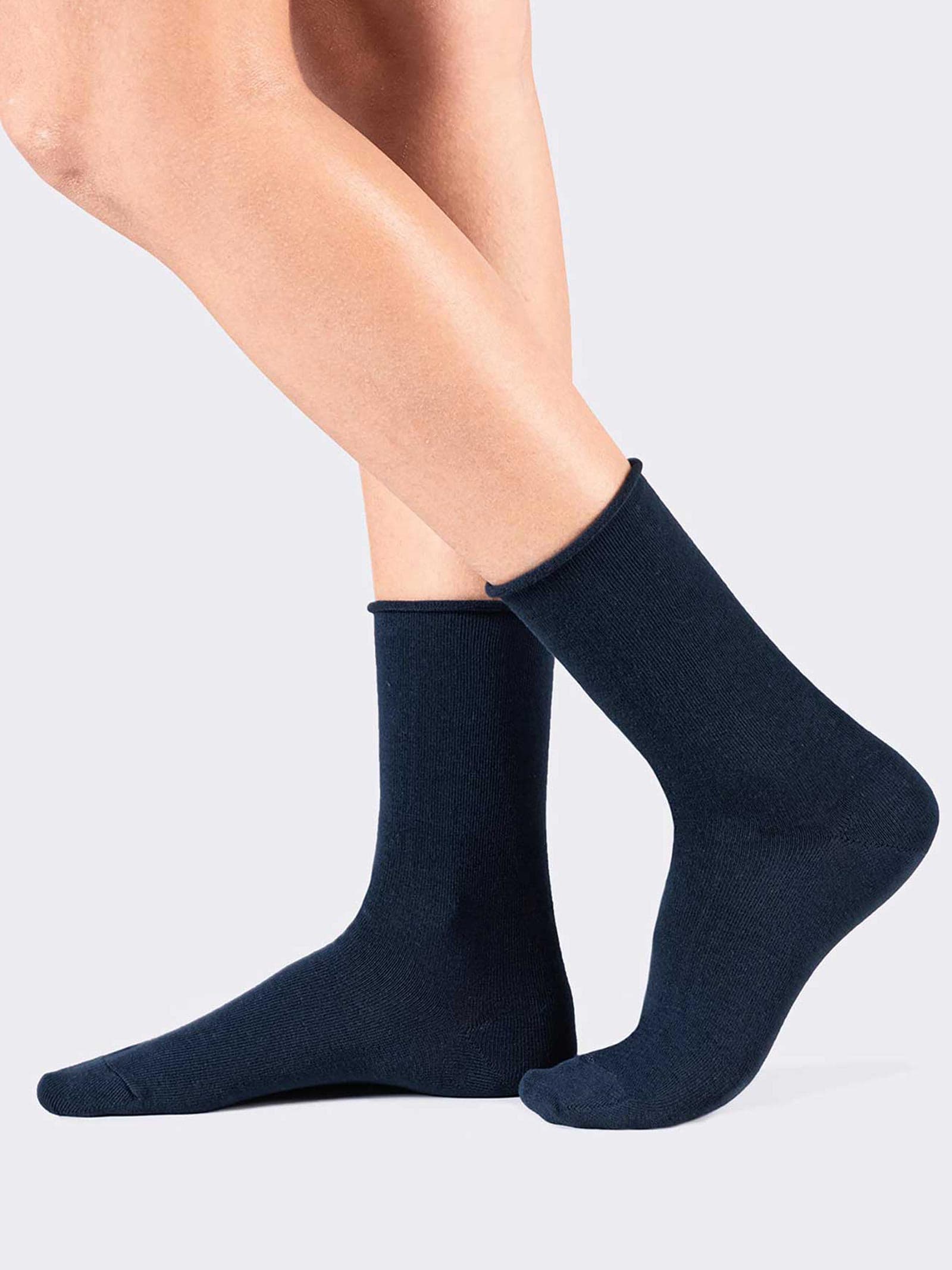 Calze corte donna Sanitarie in caldo cotone, polsino con taglio laser