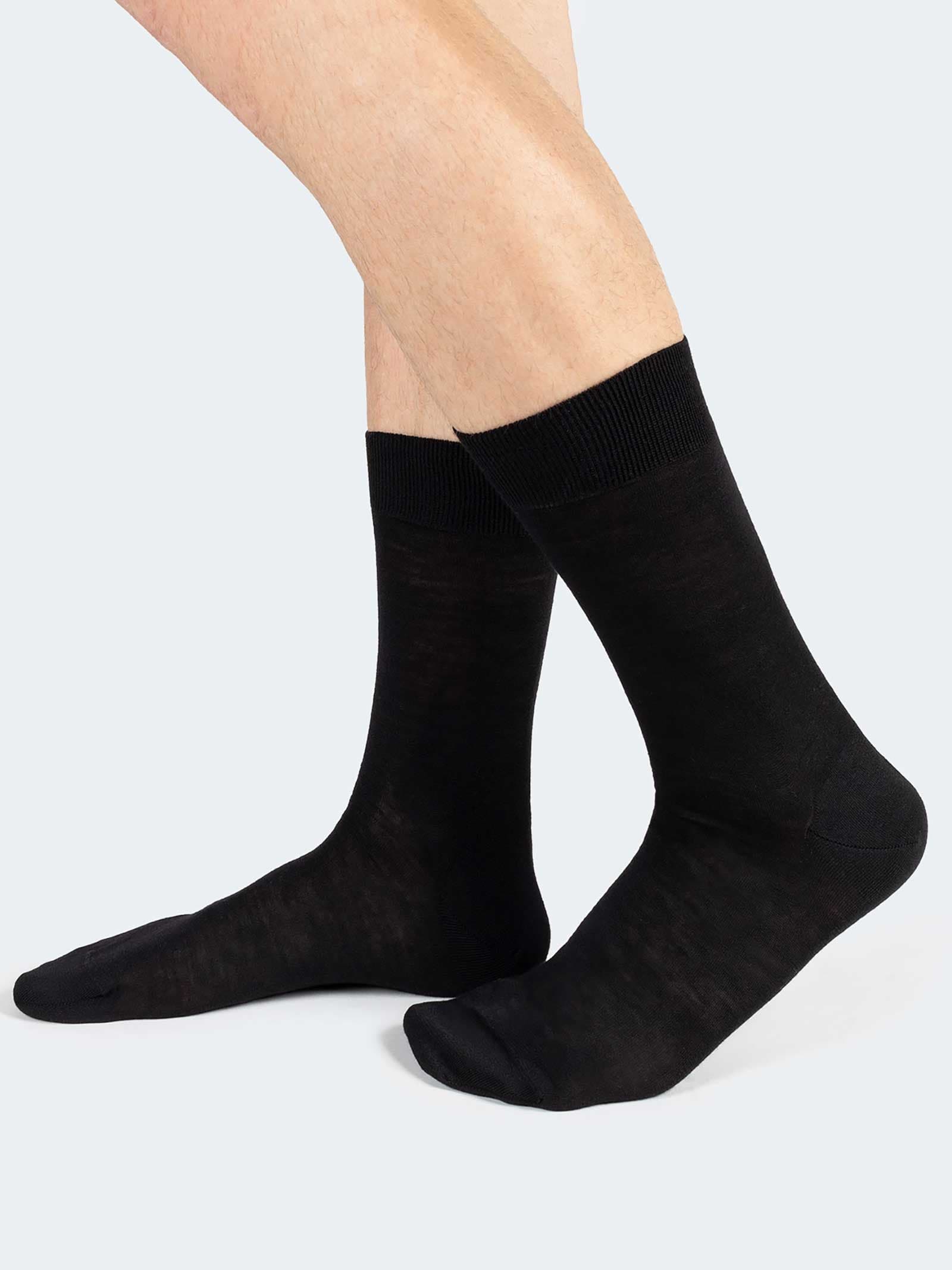Calze corte lisce in Lana seta - Made in Italy - Image 1