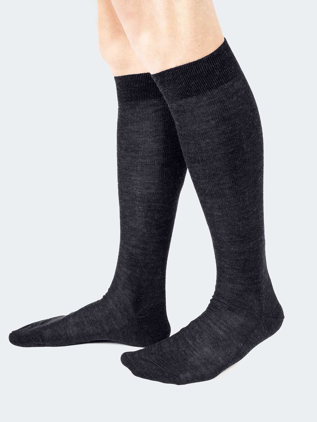 Calze lunghe costina 1:1 in lana - Made in Italy