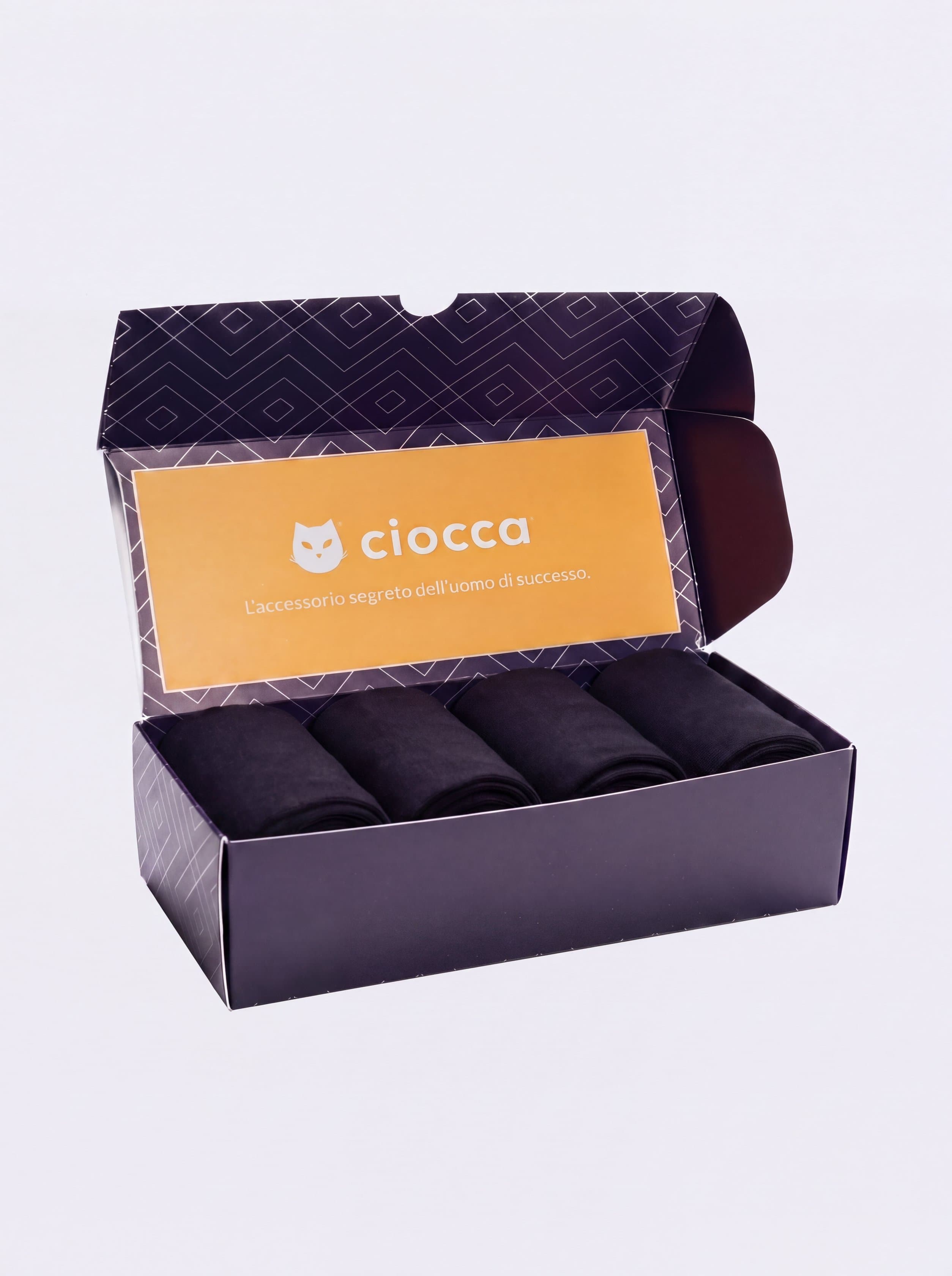 Ciocca Scatola Regalo 4 paia Calze Lunghe Chiffon Filo di Scozia 100% Cotone - Image 2