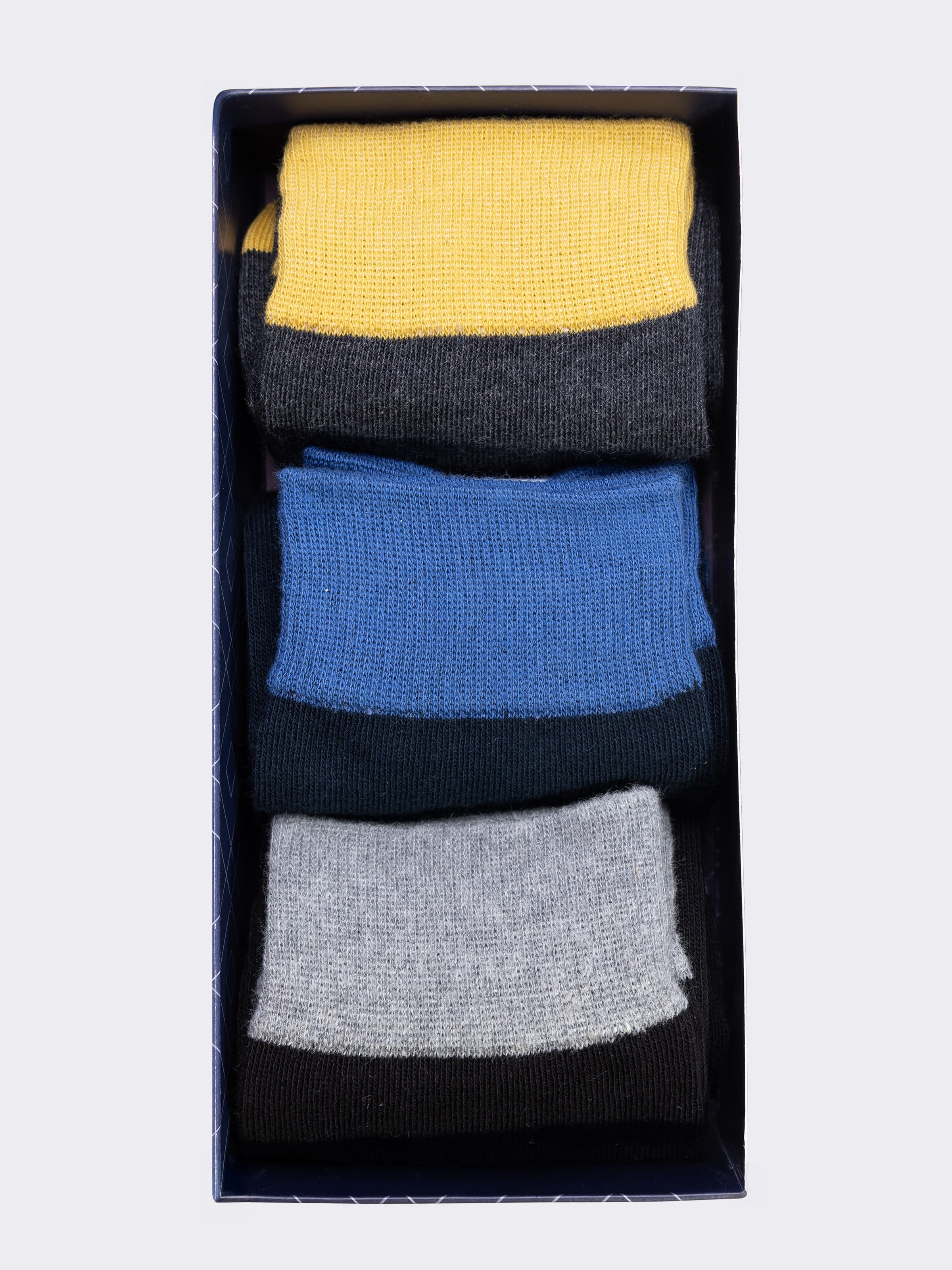 Scatola Regalo Calze Uomo in Cotone, 3 Paia con Dettagli Colorati - Image 2