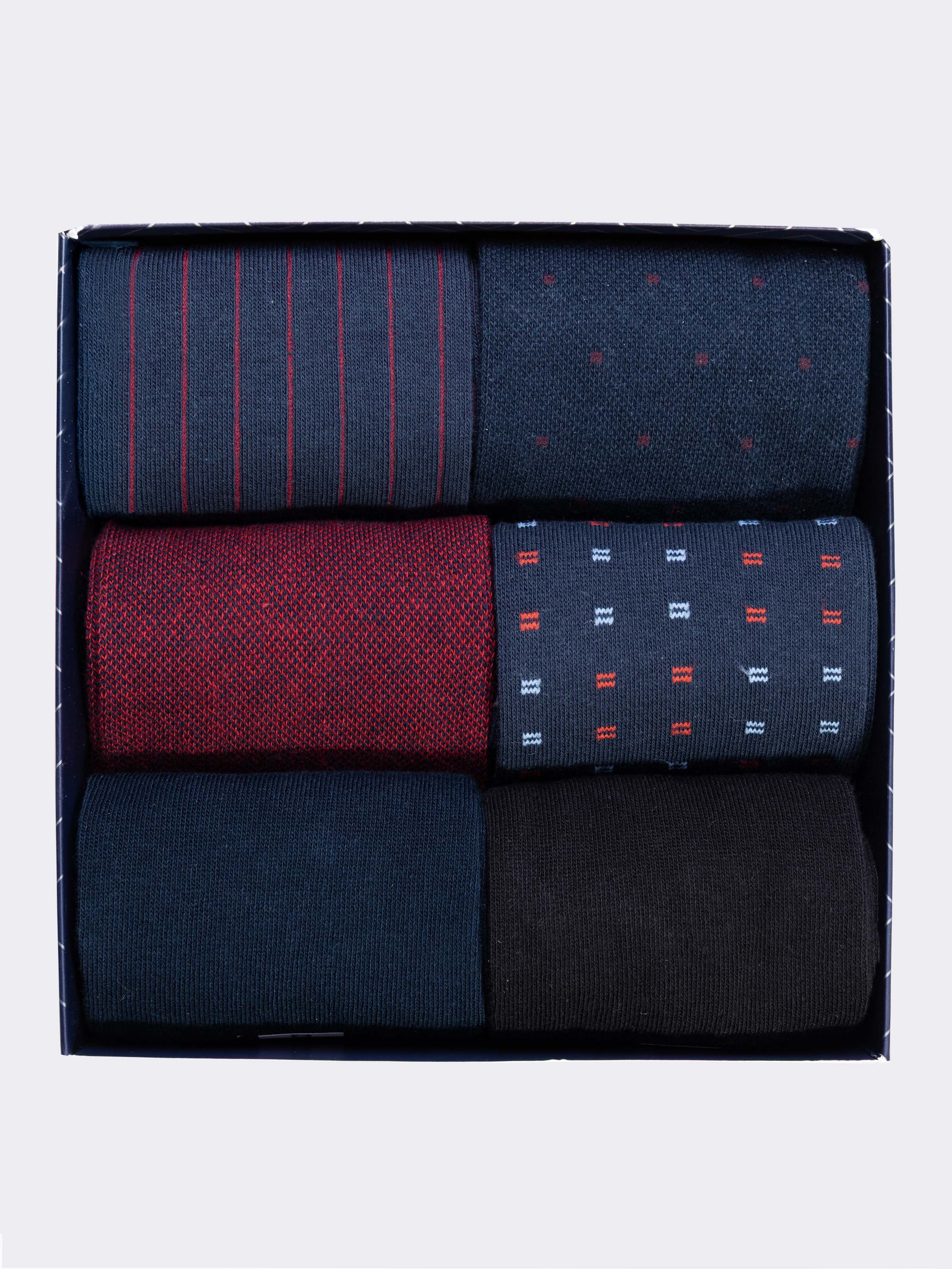 Scatola Regalo Calze Uomo in Cotone Caldo - 6 Paia Fantasie Geometriche Classiche - Image 2