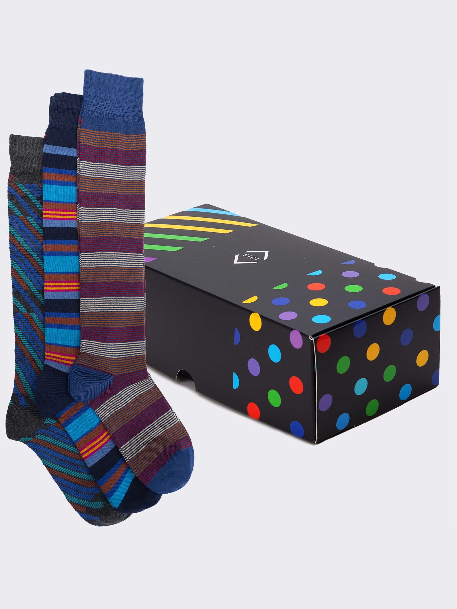 Scatolina Regalo 3 Paia Calze fantasia Uomo caldo cotone – Idea regalo Made in Italy - Image 1