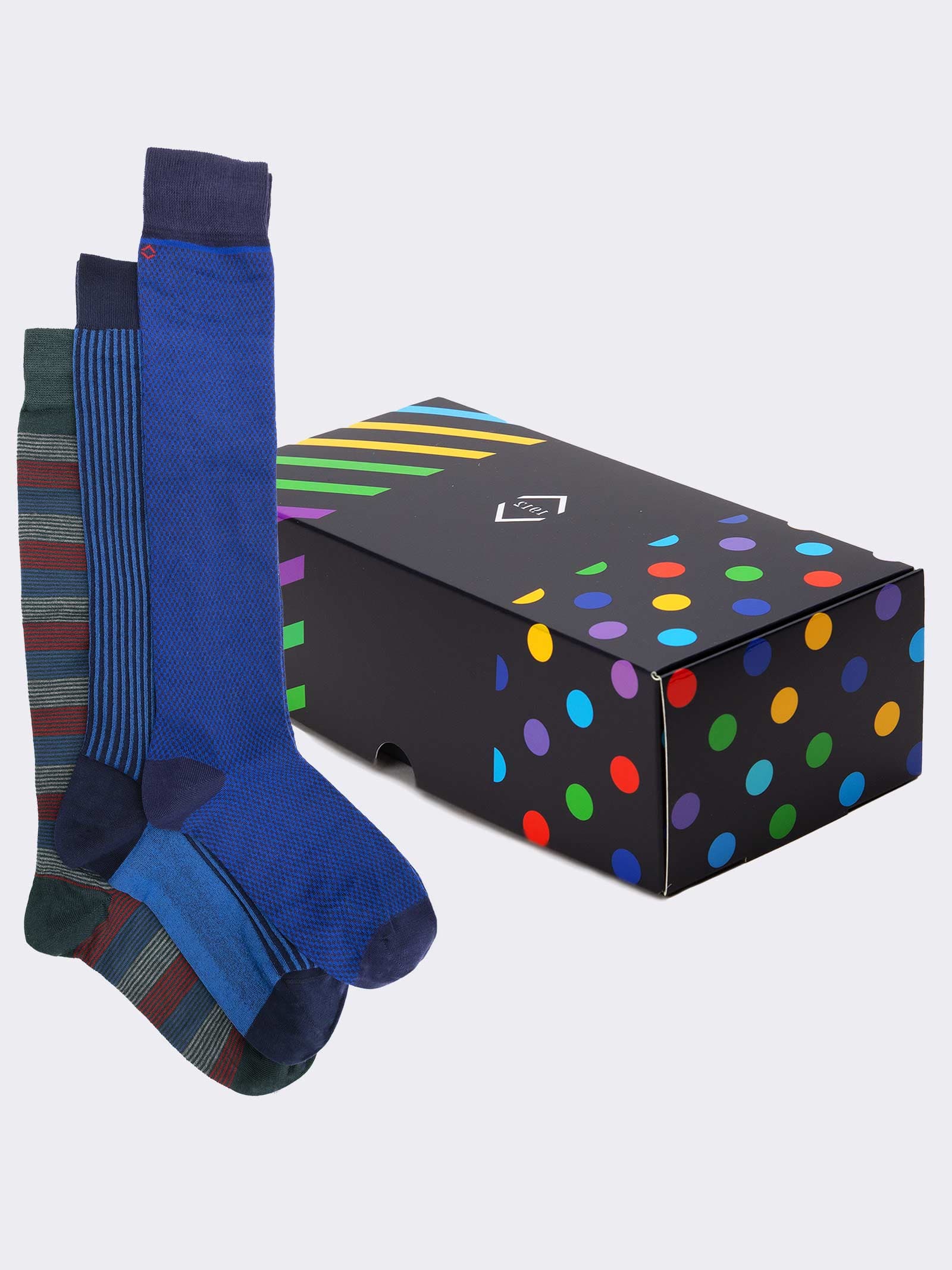 Scatolina Regalo 3 Paia Calze fantasia Uomo fresco cotone – Idea regalo Made in Italy - Image 1