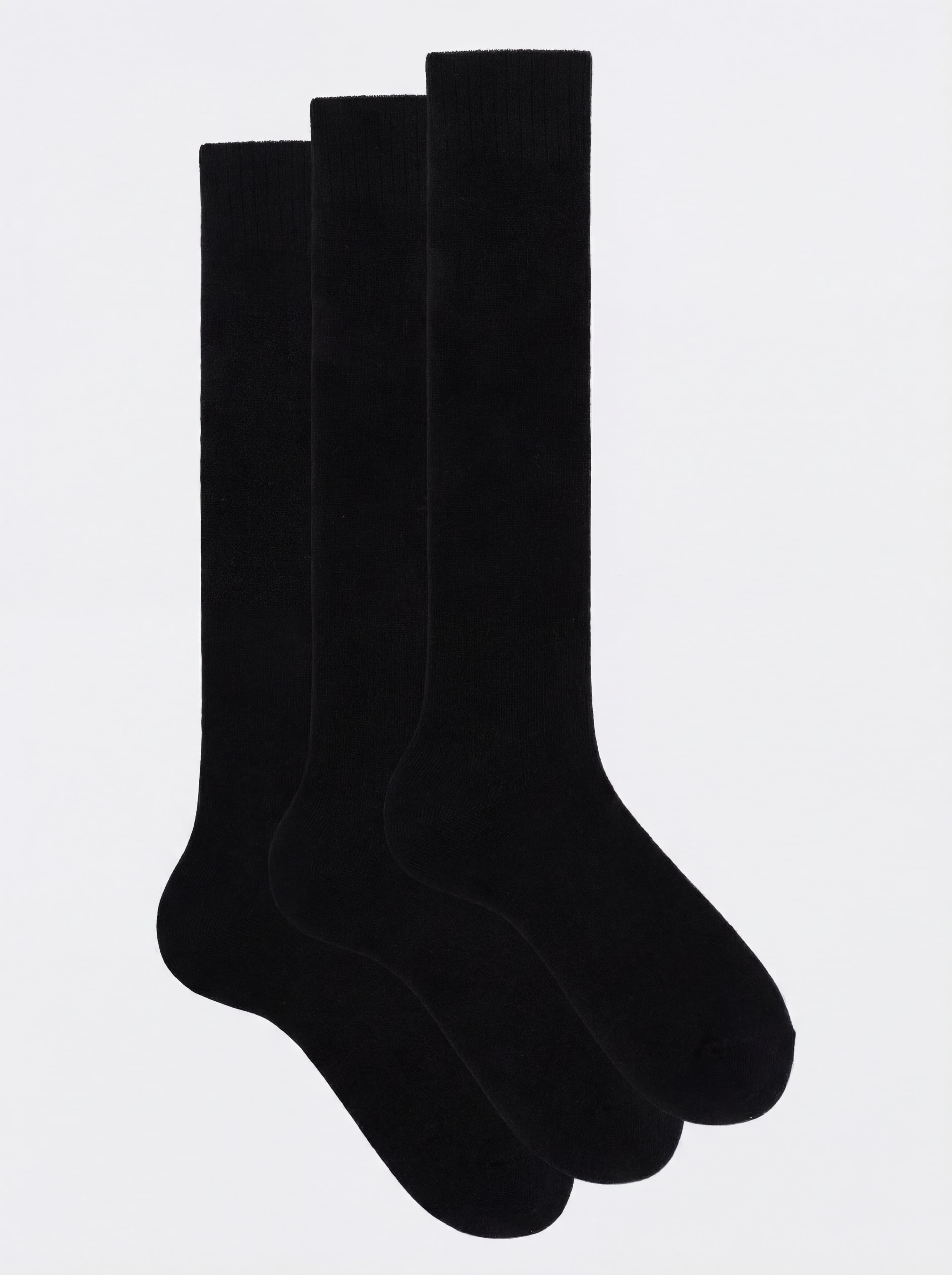 Scatola Regalo 3 paia calze Lunghe tinta unita in misto Cashmere - Image 1
