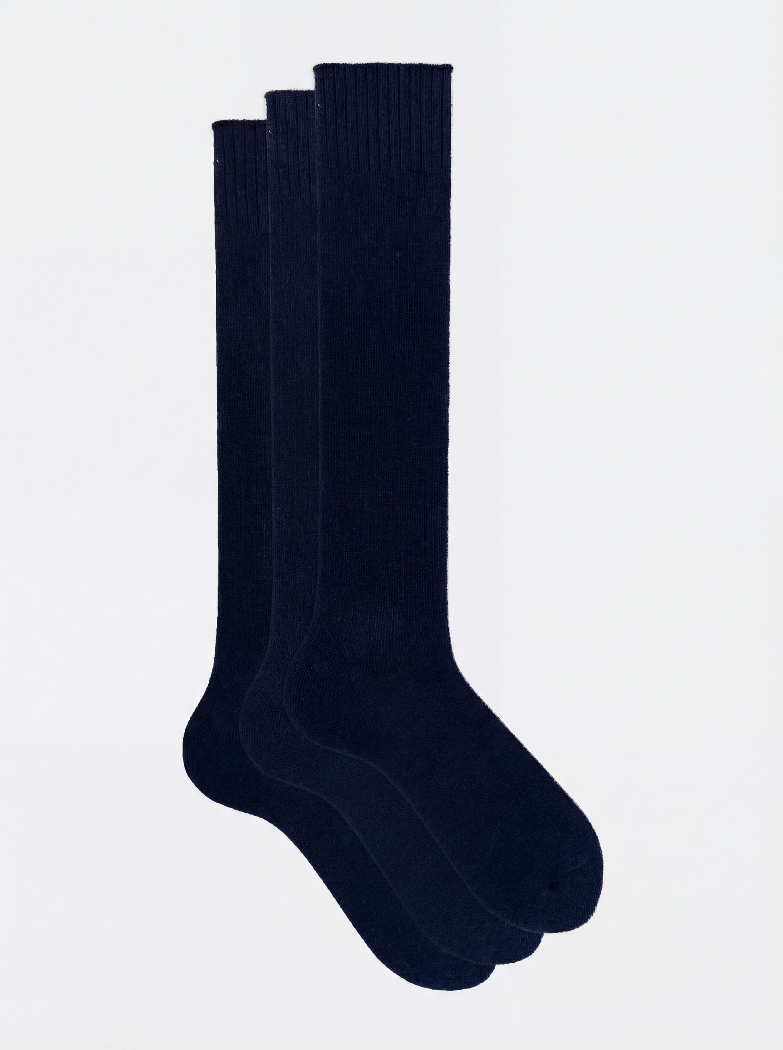 Scatola Regalo 3 paia calze lunghe tinta Unita in misto Cashmere - Image 1