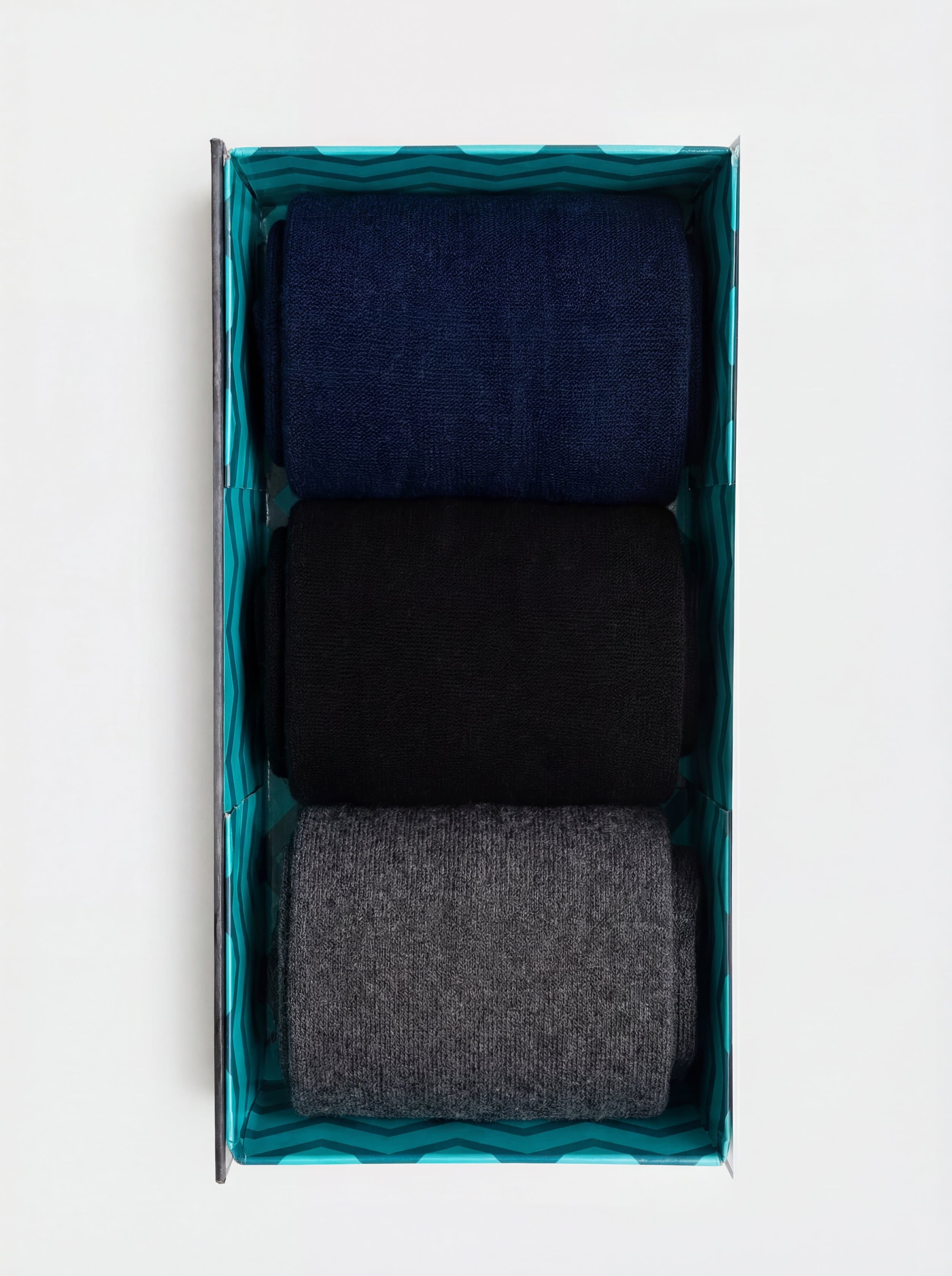 Scatola Regalo 3 paia calze Lunghe tinta unita in misto Cashmere - Image 2
