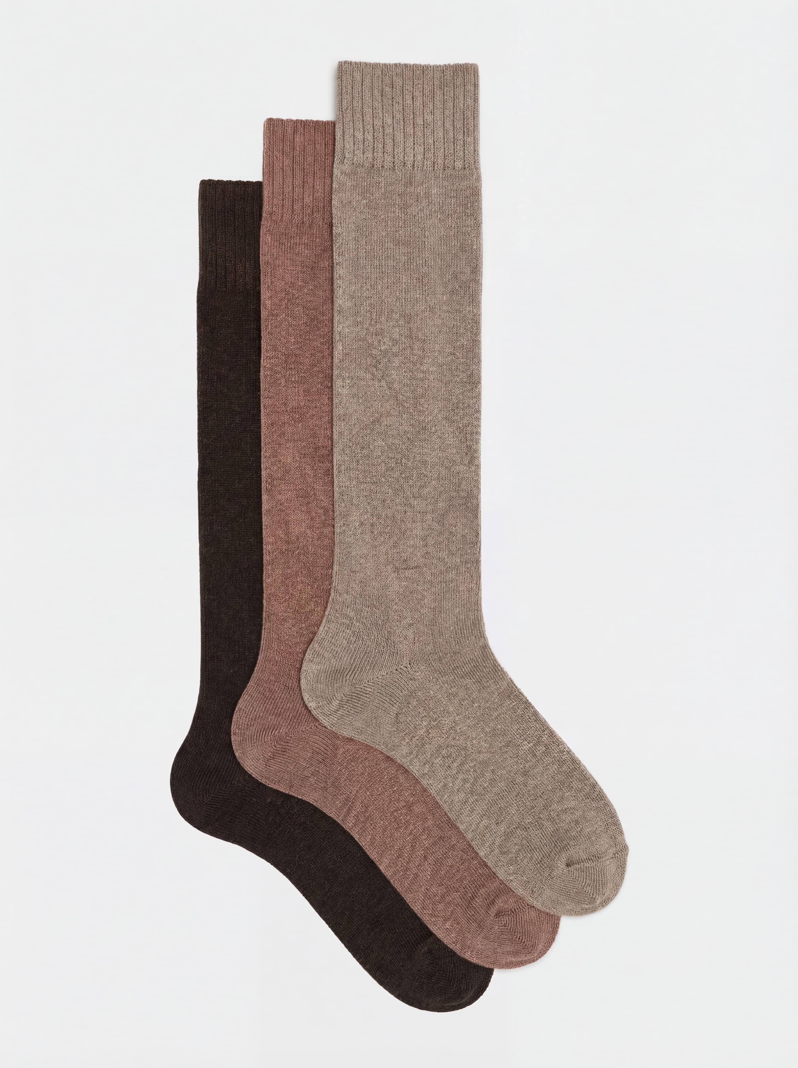 Scatola Regalo 3 paia calze Lunghe tinta unita in misto Cashmere - Image 1