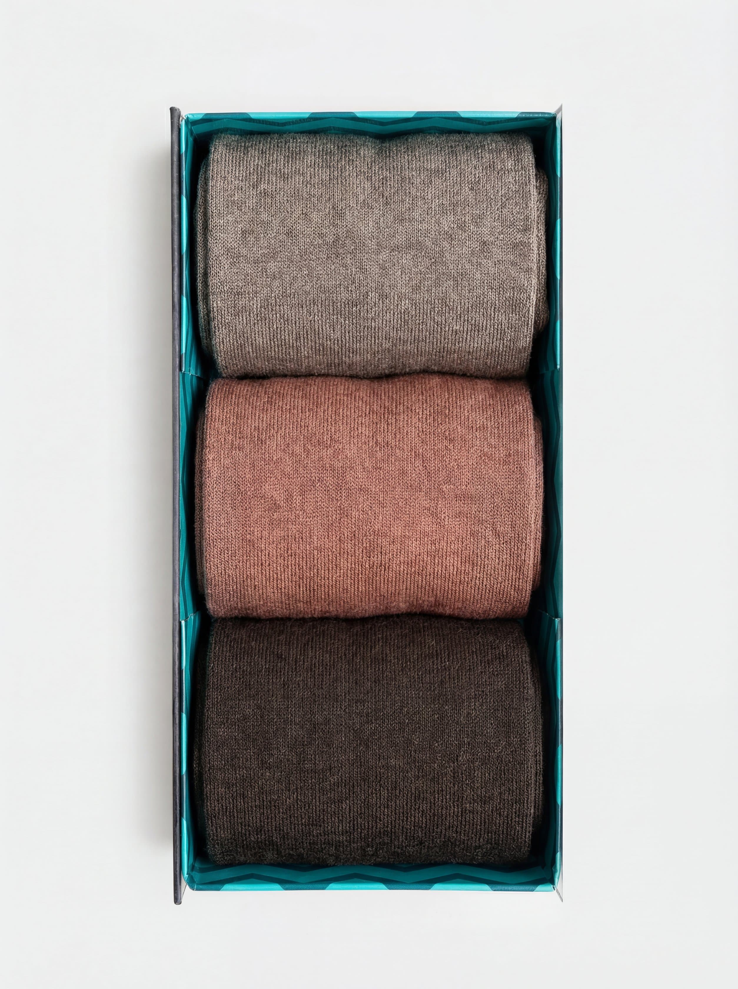 Scatola Regalo 3 paia calze Lunghe tinta unita in misto Cashmere - Image 2