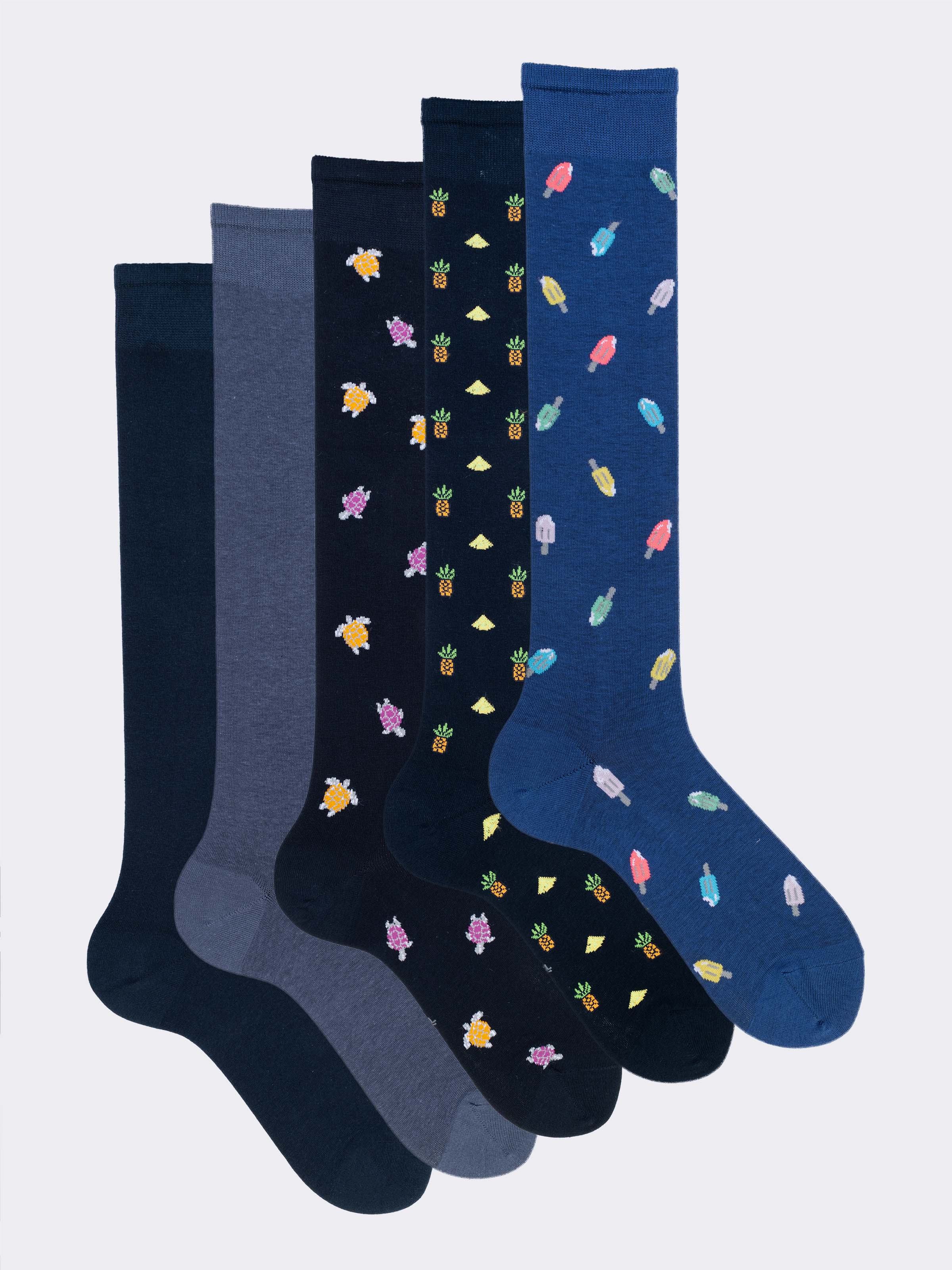 Scatola Regalo Calze Uomo in Fresco Cotone, 6 Paia Fantasie Summer - Image 1