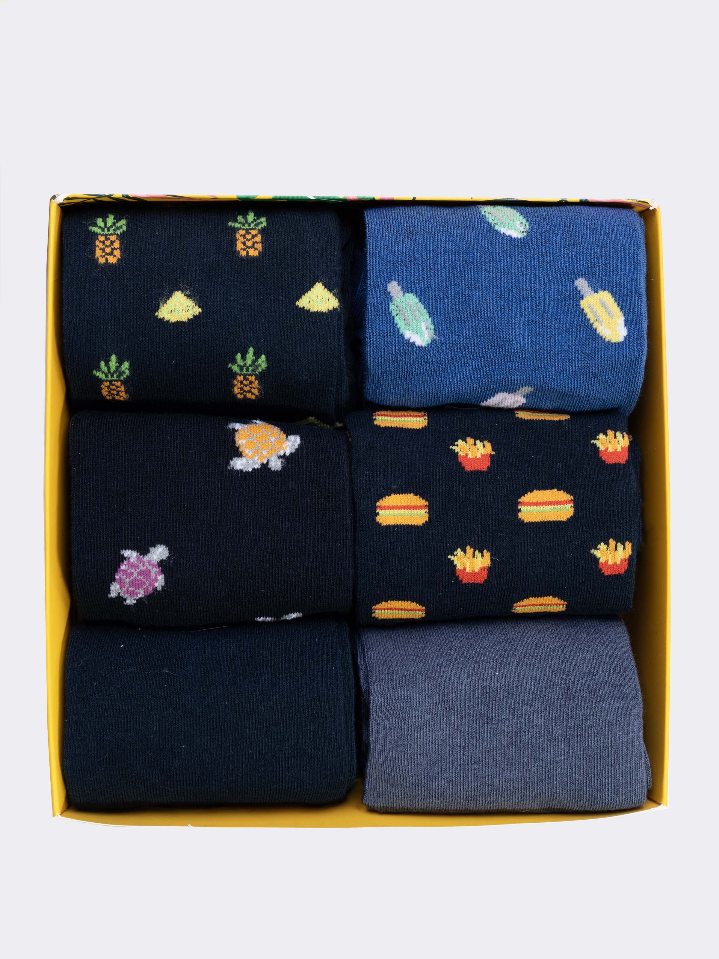 Scatola Regalo Calze Uomo in Fresco Cotone, 6 Paia Fantasie Summer - Image 2