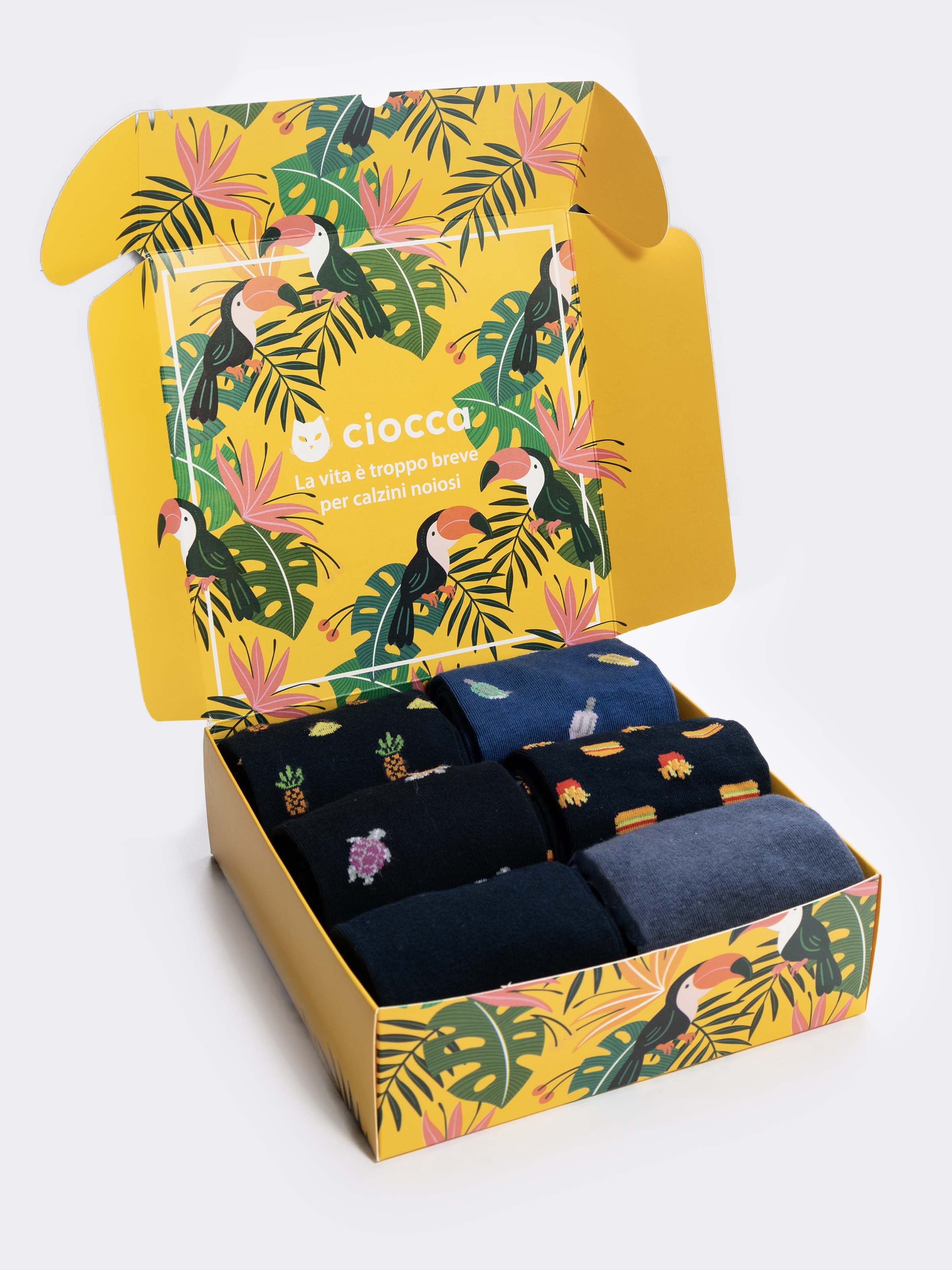 Scatola Regalo Calze Uomo in Fresco Cotone, 6 Paia Fantasie Summer - Image 3