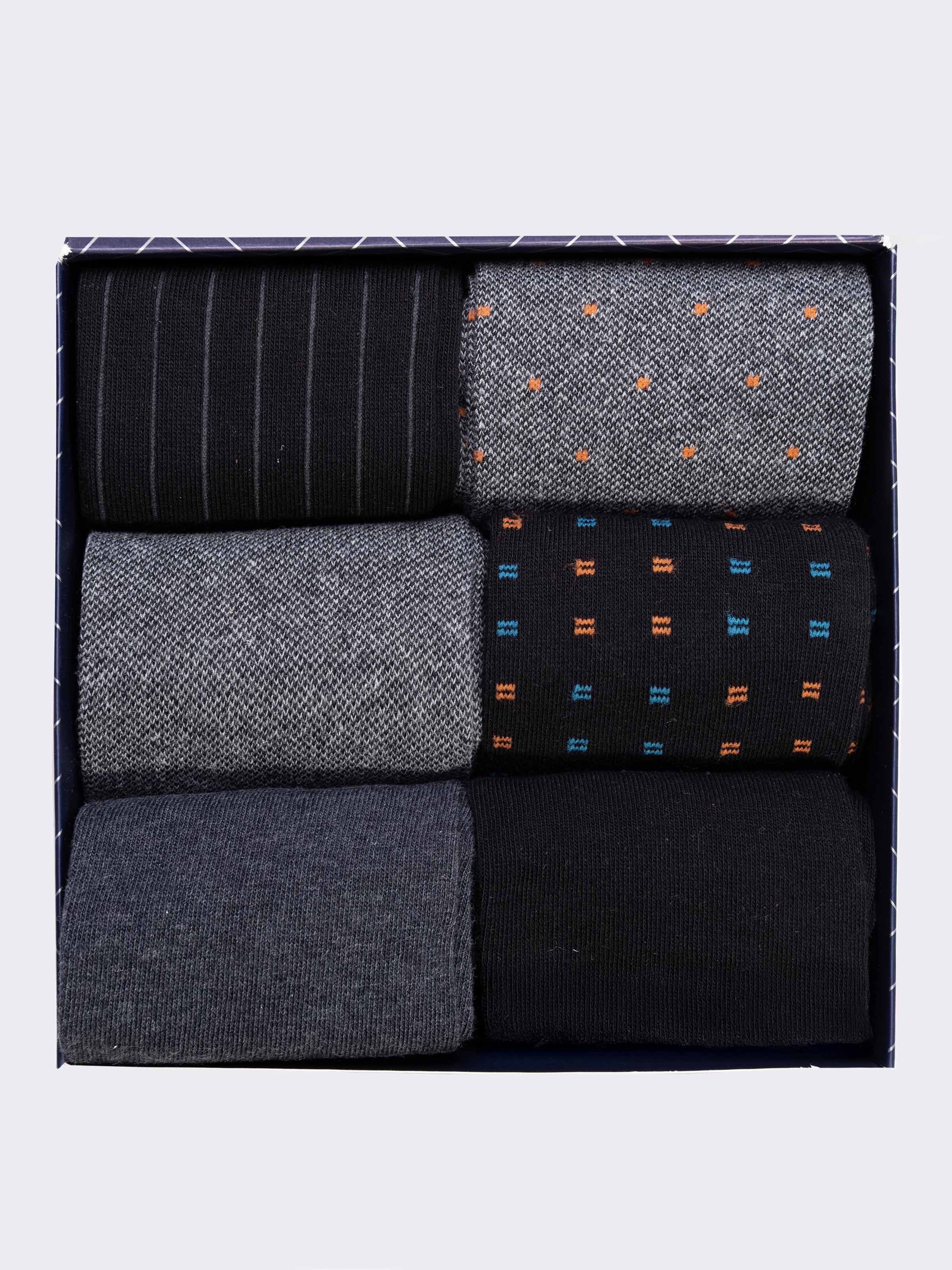 Scatola Regalo Calze Corte Uomo in Cotone Caldo, 6 Paia Fantasie Classiche - Image 2