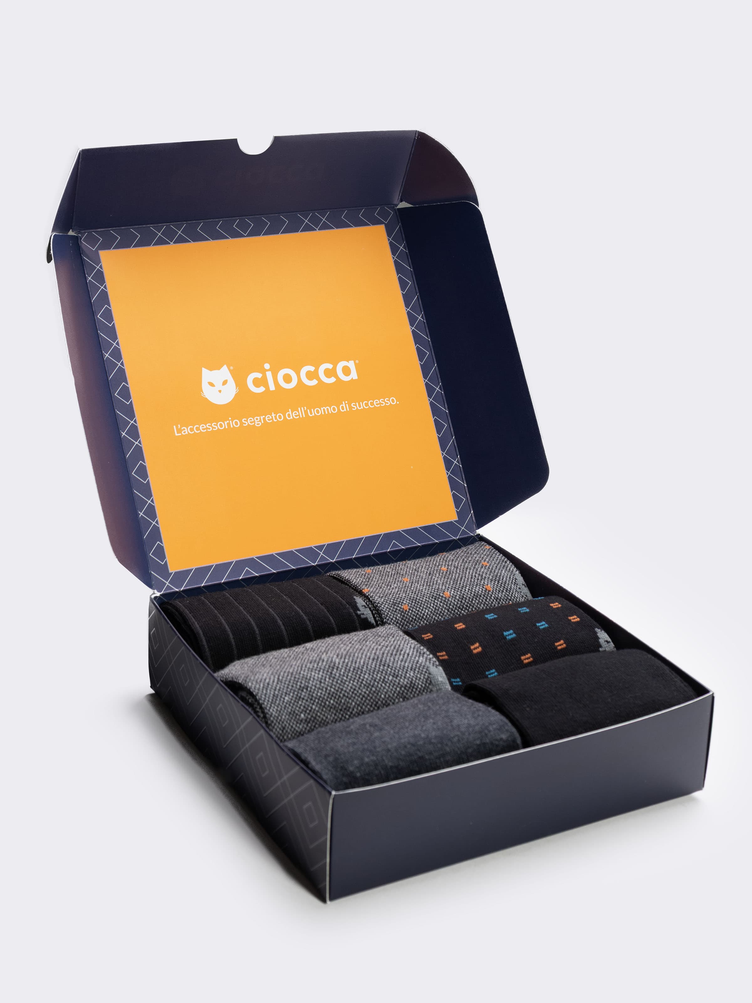 Scatola Regalo Calze Corte Uomo in Cotone Caldo, 6 Paia Fantasie Classiche - Image 3