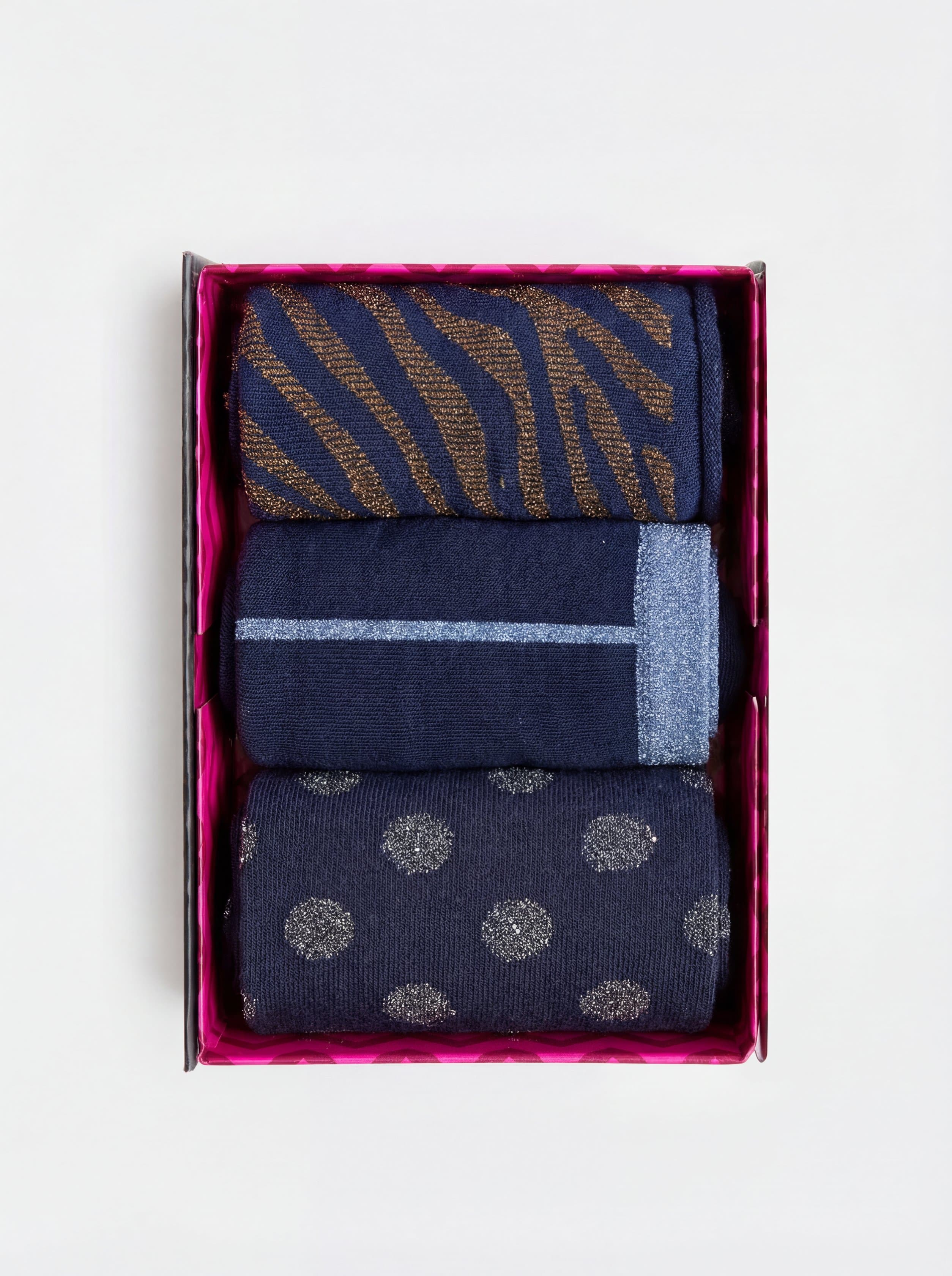 set 3 Paia Calze Donna Fantasia Made in Italy - blu - Image 3