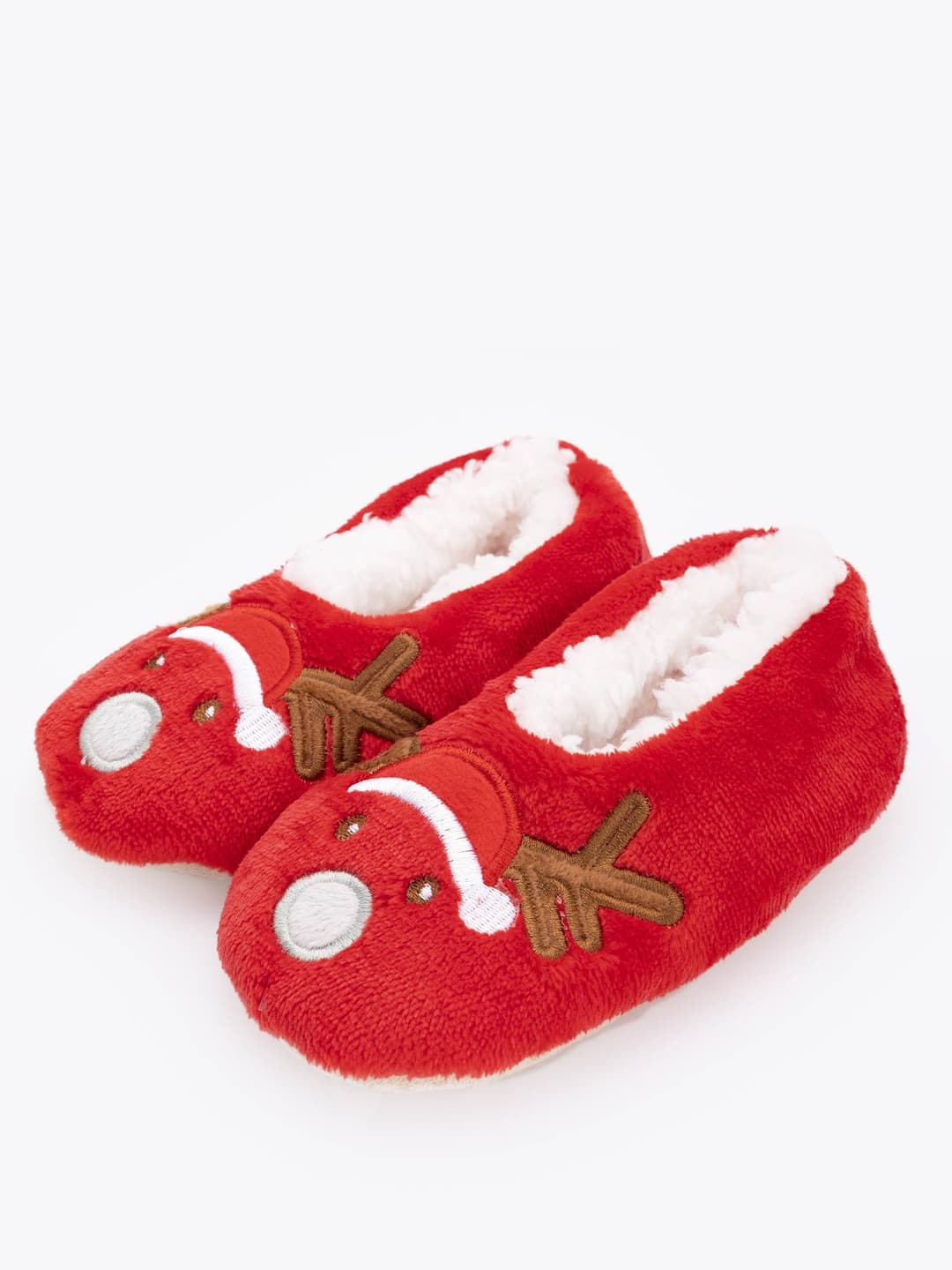 Pantofole Natalizie Bambini con Renne - Morbide Pantofole Invernali con Interno in Pelo