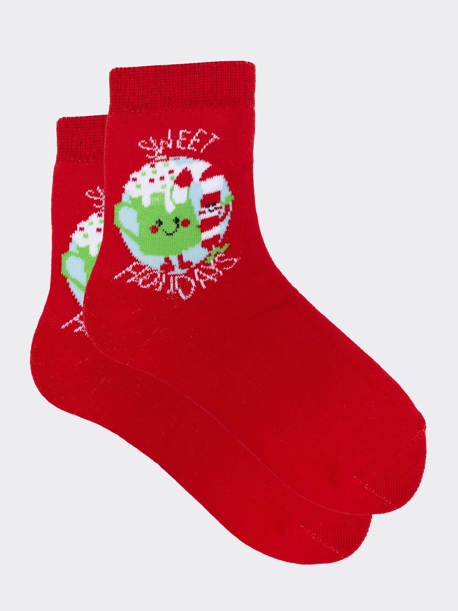Calzini Natalizi per Bambini - Calze Corte Festive in Caldo Cotone - Image 1