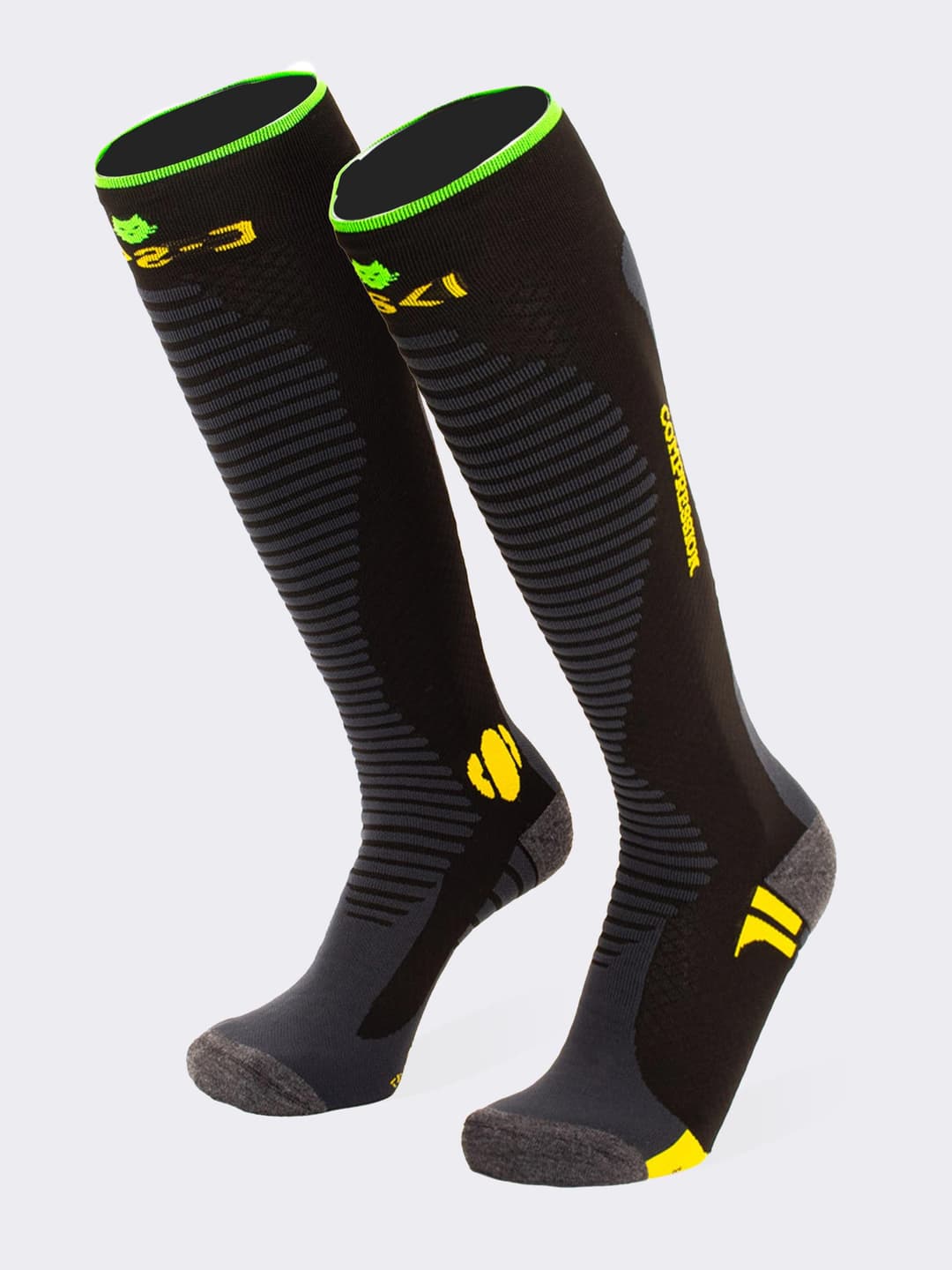 Calze Lunghe da Sci 3D compression in Dryarn  - Nero