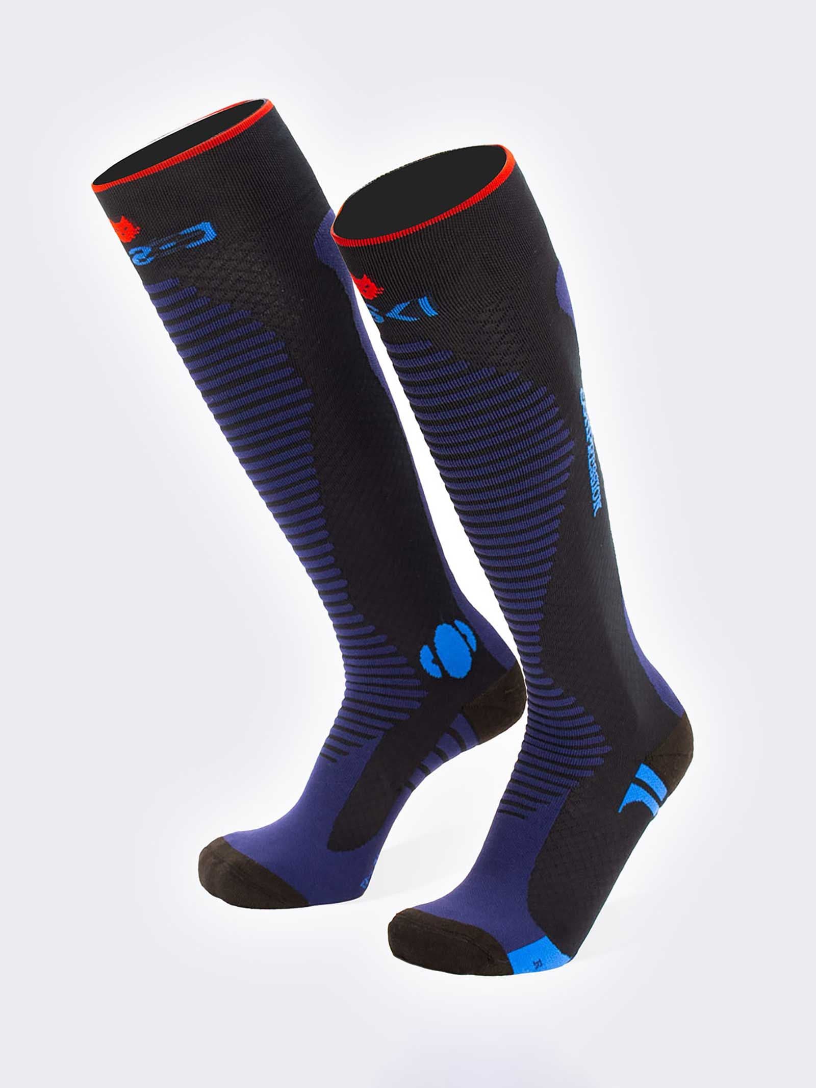 Calze Lunghe da sci 3d compression in Dryarn - Blu