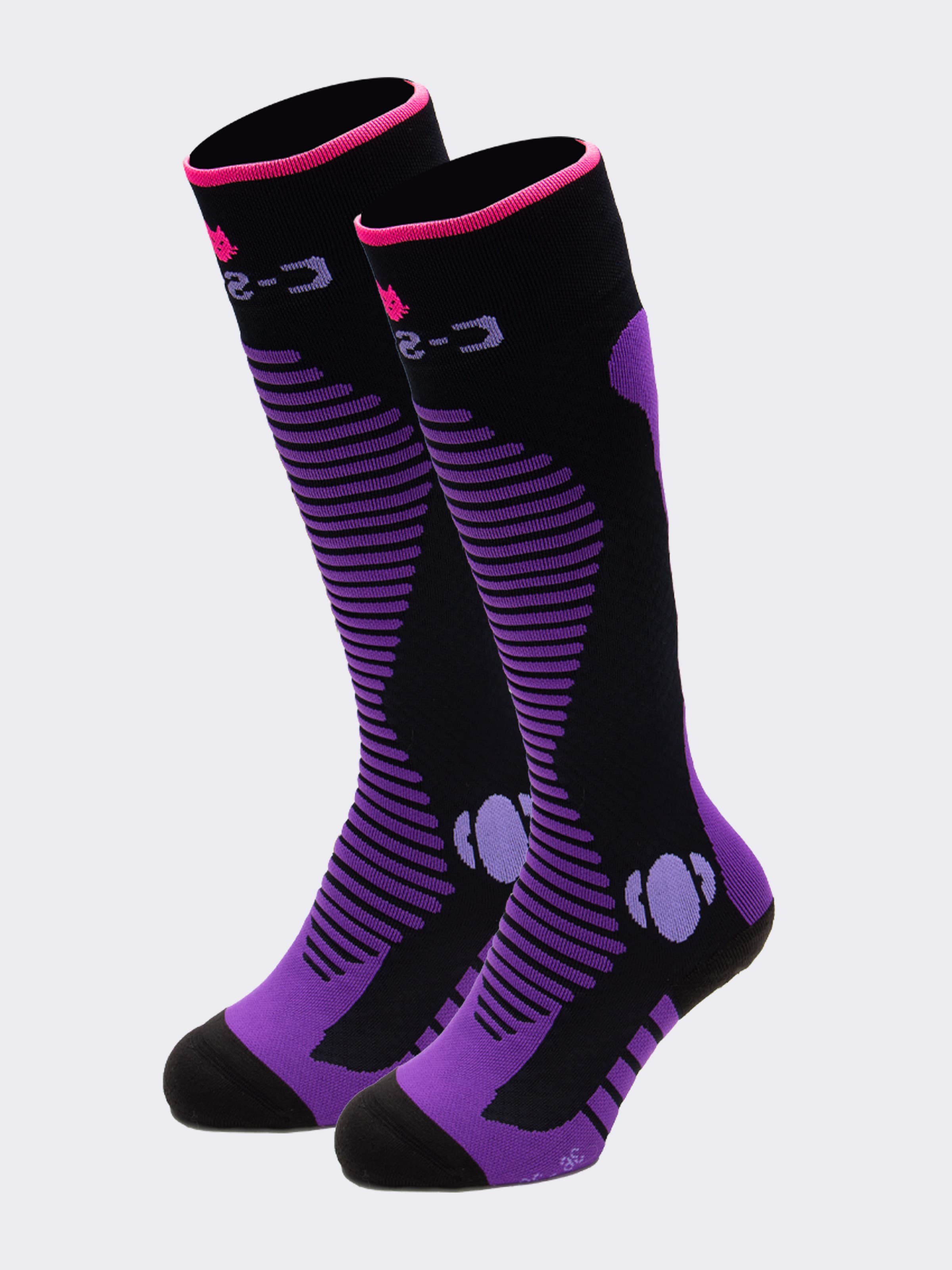 Calze Lunghe da sci 3d compression in Dryarn - Viola