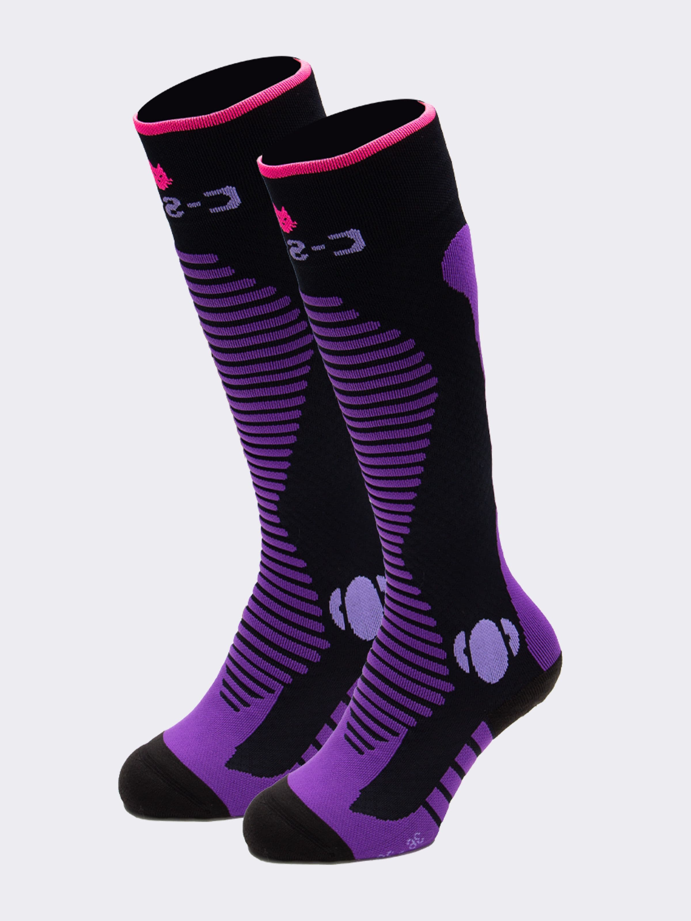 Calze Lunghe da sci 3d compression in Dryarn - Viola