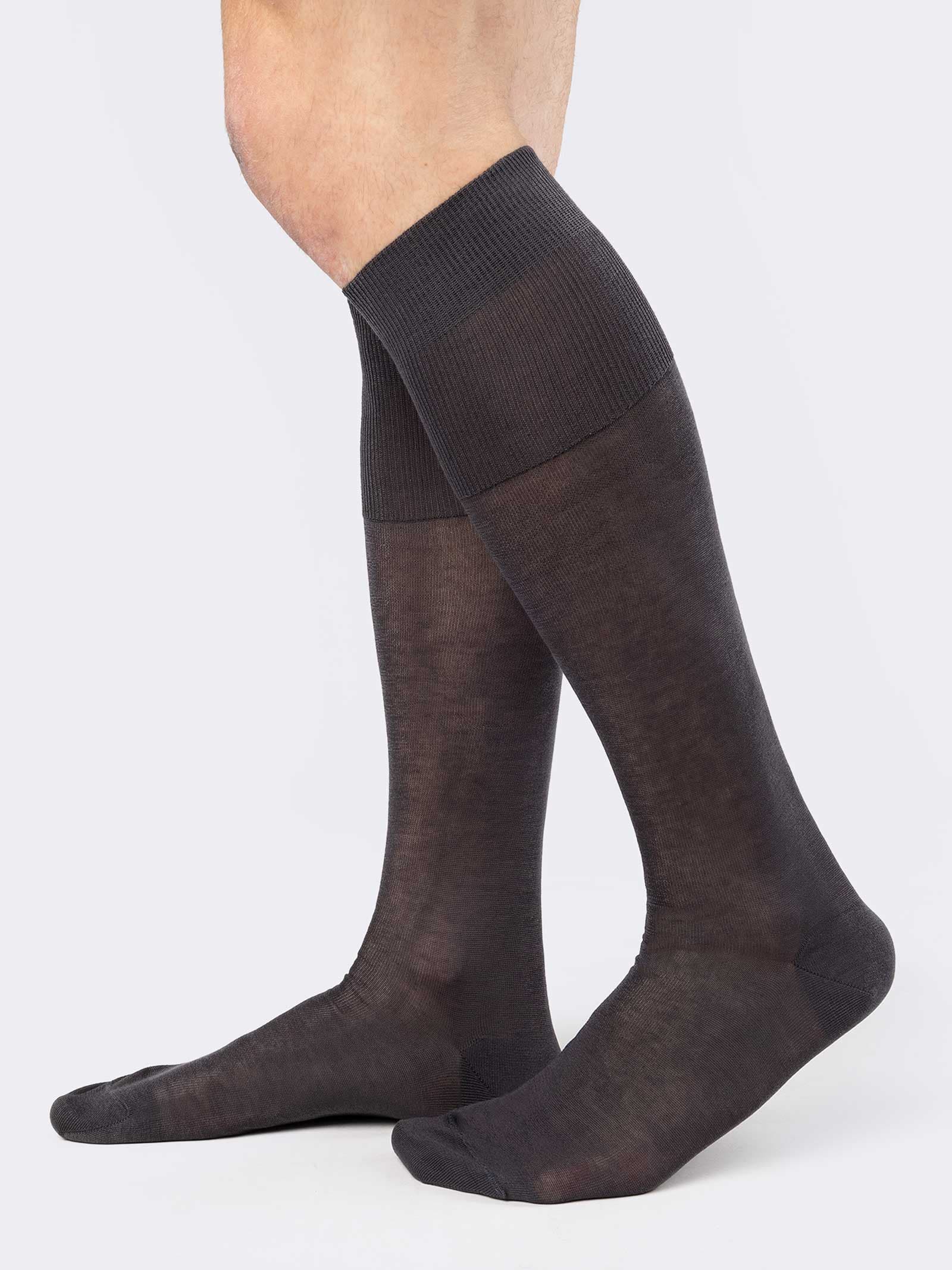Calze Lunghe Uomo in Cotone Filo Scozia - 6 paia - Eleganti e Traspiranti